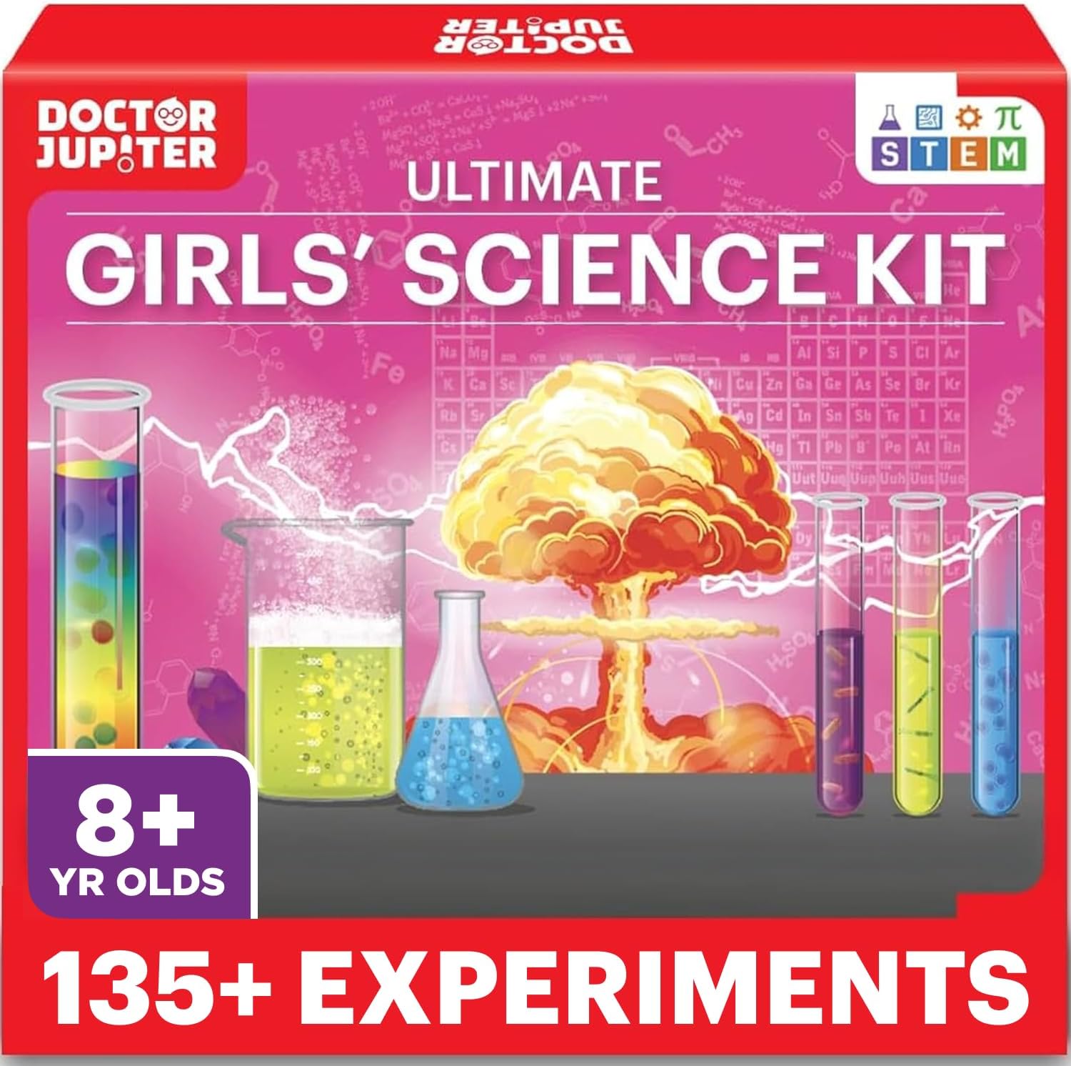 Doctor Jupiter Girls’ Ultimate Science Experiments Kit for Kids Ages 8+ | Birthday Gift Ideas for Girls 9, 10, 11, 13, 14, 135+ Experiments, Science Kits for Kids Ages 8-12, Learning, Educational Toy