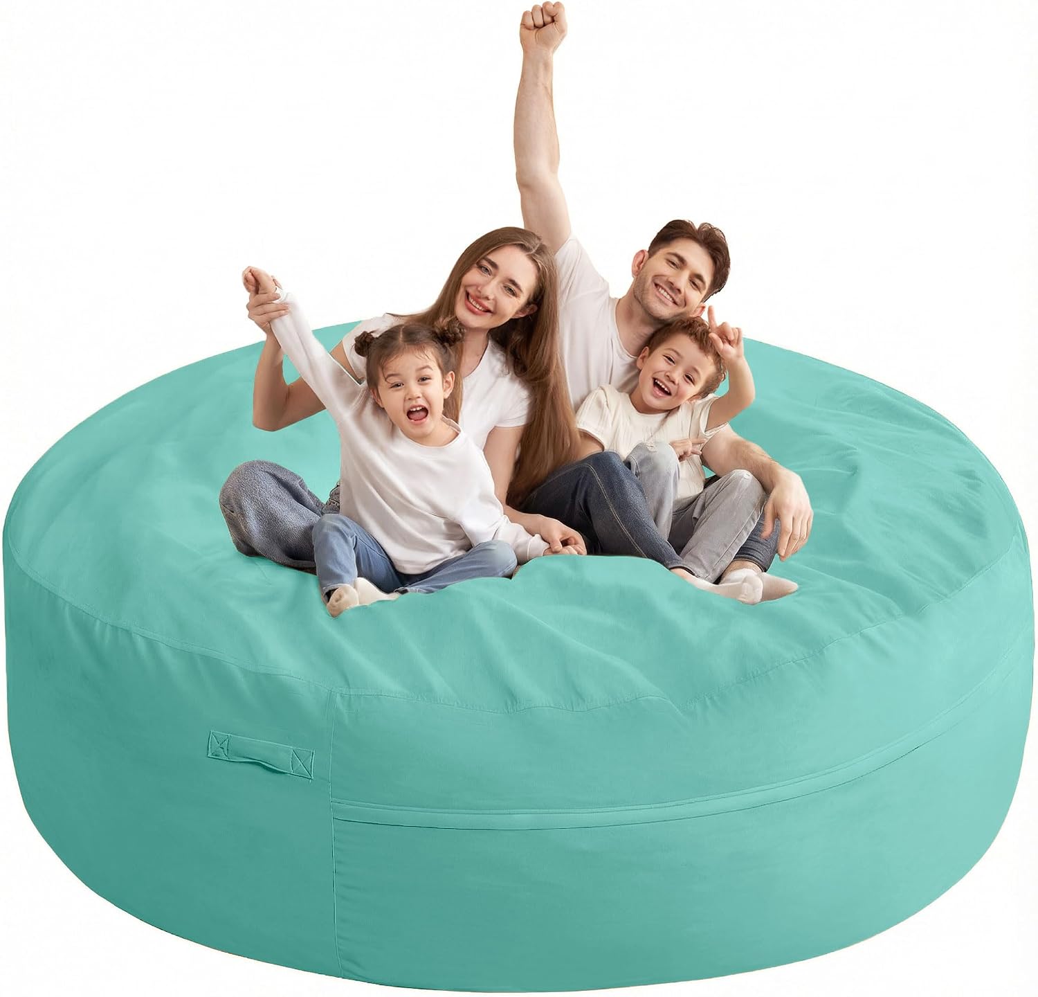 XX-Large Bean Bag Chair: Giant 7′ Memory Foam Furniture Bean Bag Chairs for Adults with Microfiber Cover 7Ft(Aqua Ombre)