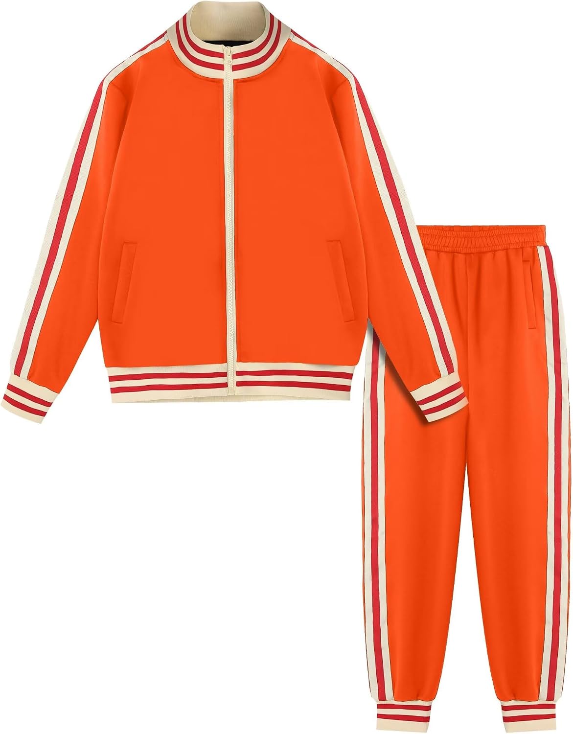 Boys’ Tracksuits Set Long Sleeve Full Zip Active Jackets & Jogger Pants Suits 2 Piece Kids Sweatsuit for 4-12 Years