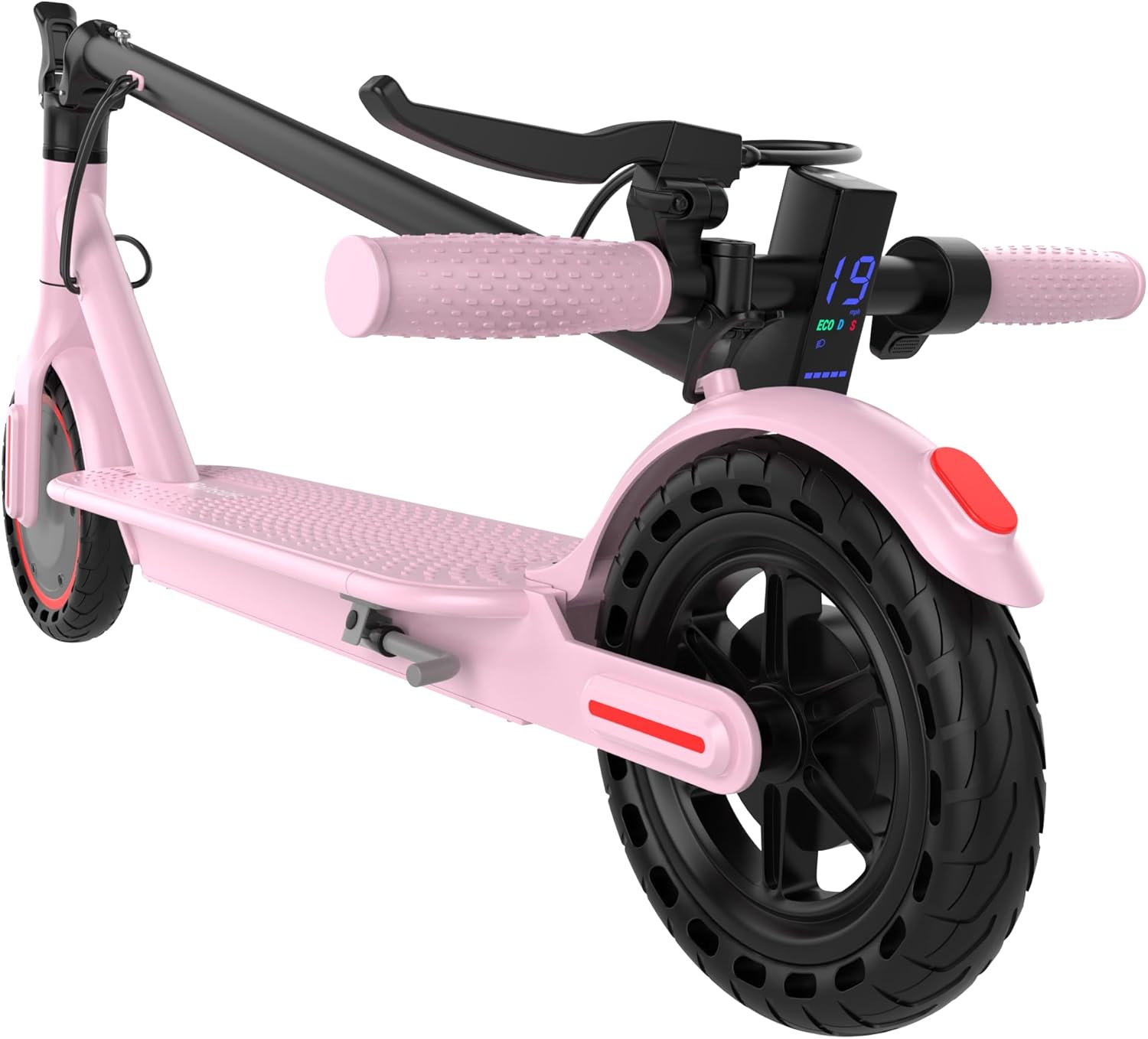 Roinside Electric Scooter – 350W/500W Motor, 8.5″/10”Solid Tires, Up to 19/22MPH& 16/21/23Miles Long-Range Portable Commuting Scooter for Adults with Double Braking System, App