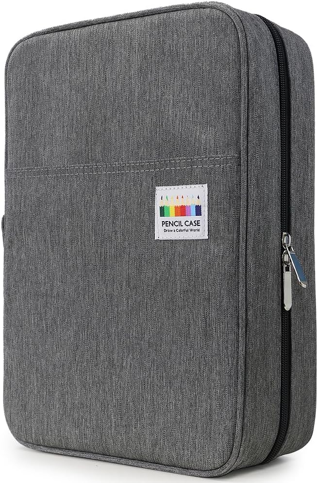 YOUSHARES Big Capacity Colored Pencil Case – 300 Slots large Pen Case Organizer with Multilayer Holder for Prismacolor Colored Pencils & Gel Pen (Grey)
