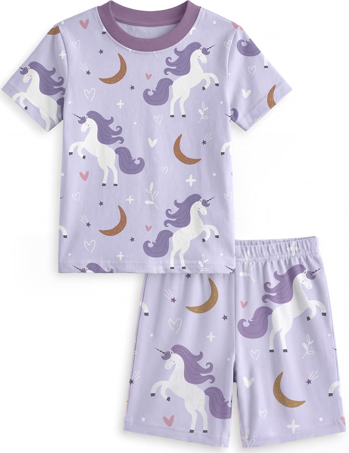 Yoofoss Toddler Pajamas Organic Cotton Baby Girl Boy Pajamas Summer Short Sleeve Kids Clothes Snug Fit Pjs Set 2 Piece