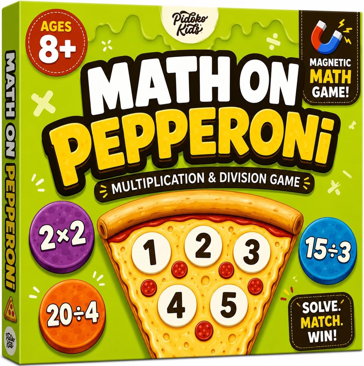 Matheroni Pepperoni Math Games for Kids 8-12, Multiplication and Division | 3rd-6th Grade STEM Board Game, Homeschool & Classroom Learning, Educational & Fun Pizza Game for 8+ year old