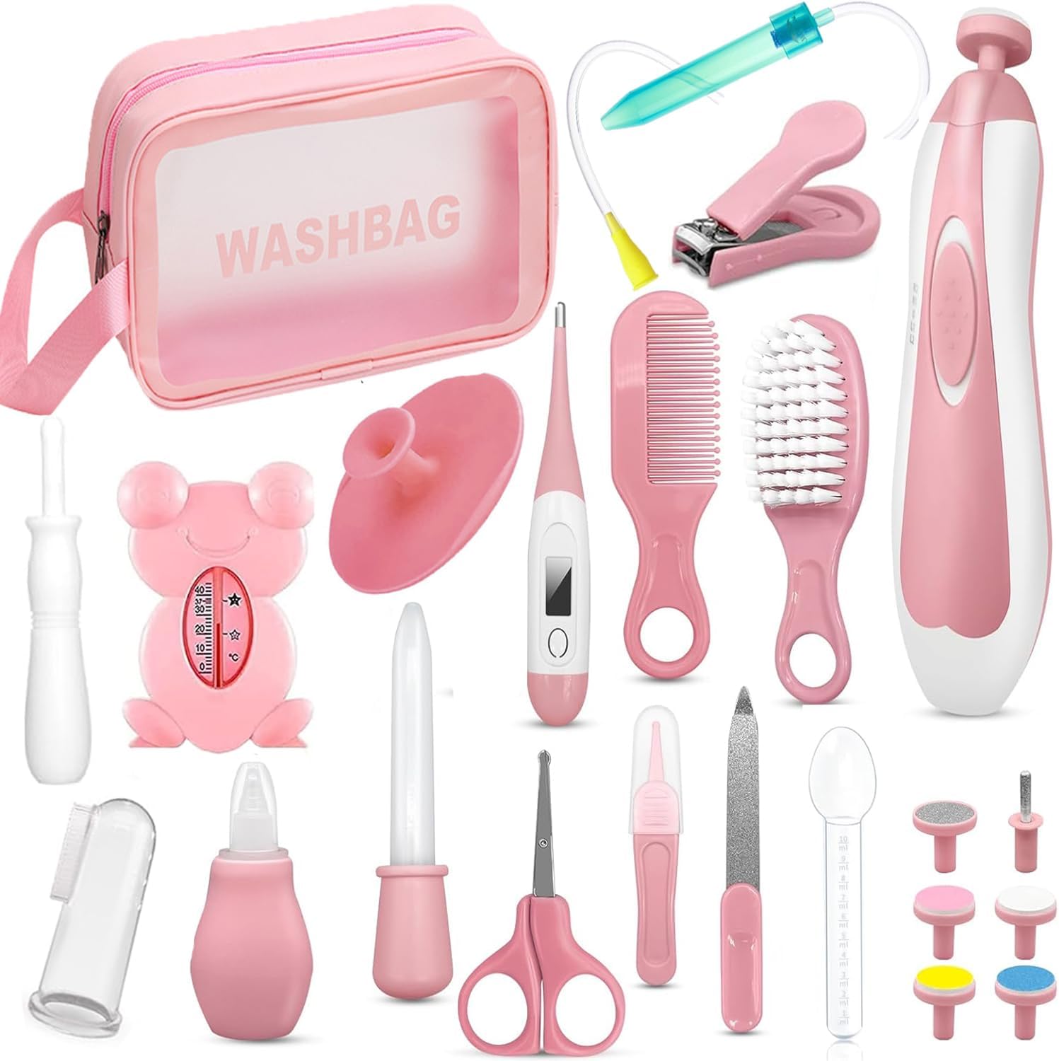 Baby Healthcare and Grooming Kit, 24in 1 Baby Electric Nail Trimmer Set Newborn Nursery Health Care Set for Newborn Infant Toddlers Baby Boys Girls Kids Haircut Tools