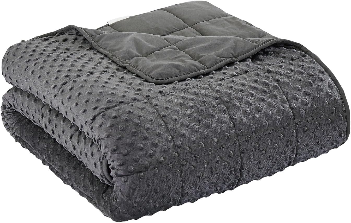 Weighted Blanket for Women and Men, Comfortable and Soft Throw Weighted Blanket with Premium Glass Beads for All Season 5 lbs 40″x60″ Dark Grey