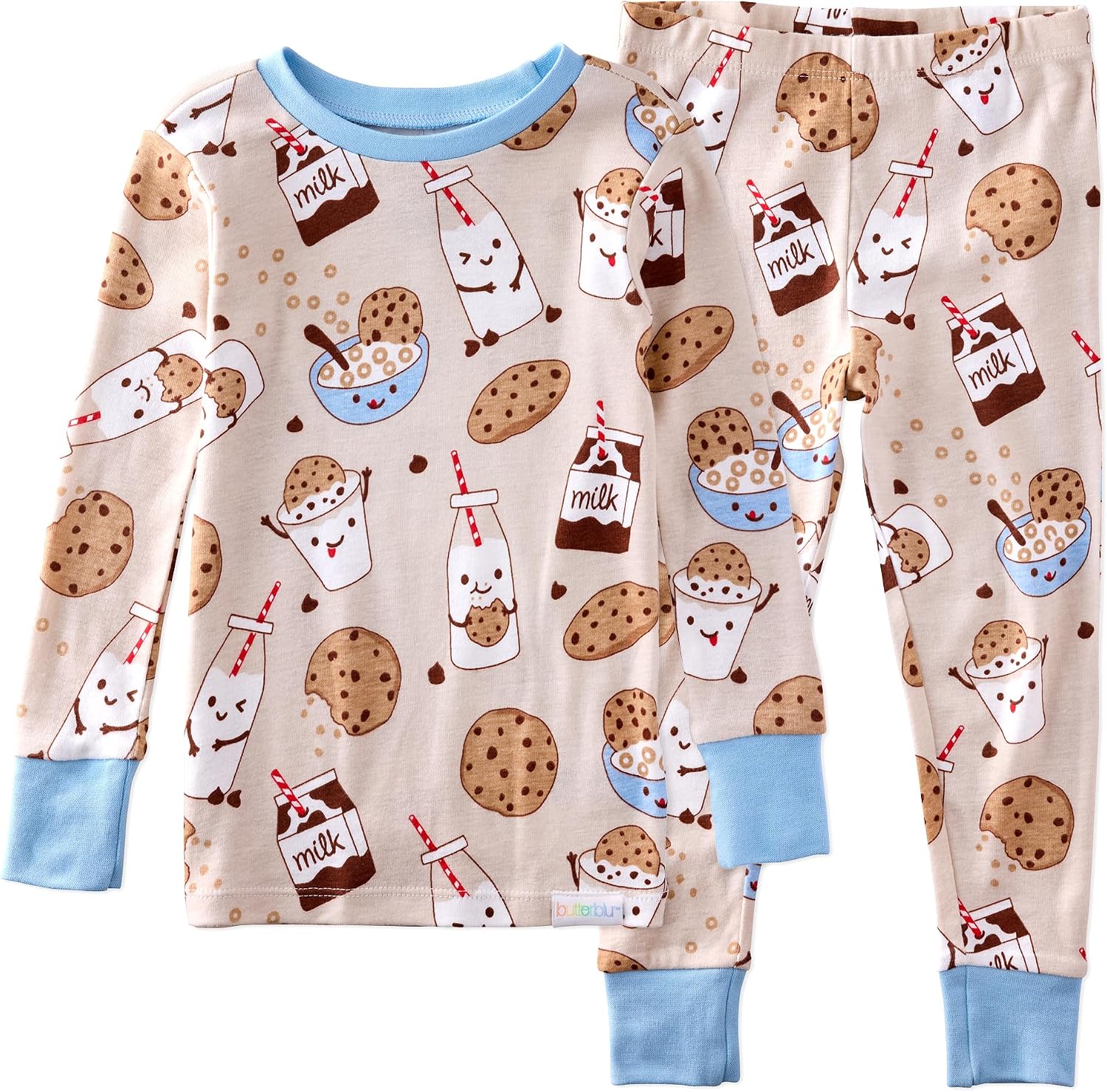 Butterblu Zen Snug-fit 2-Piece Pajamas 100% Organic Cotton Long Sleeve | GOTS Certified Organic Cotton for Baby and Toddler Boys, Girls, Soft, Machine Washable