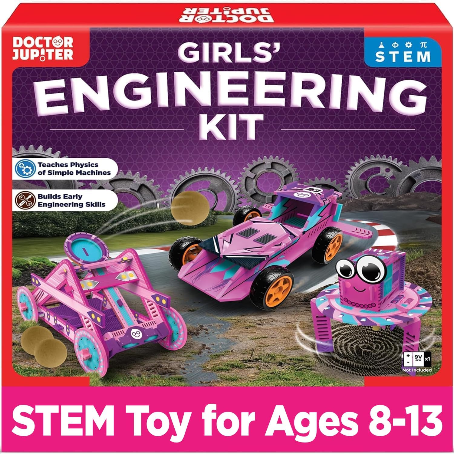 Doctor Jupiter Girls’ Engineering Kit for Kids Ages 8+, Birthday Gifts | Gift Ideas for Girls Ages 7,8,9,10,11,12, STEM Toy for Ages 8-13, Science Kits for Kids