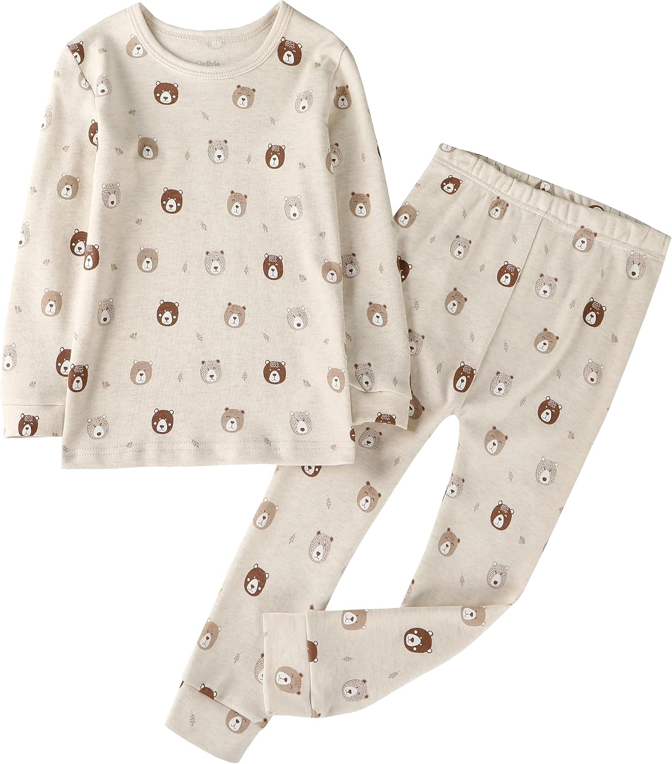 Owlivia 100% Organic Cotton Baby Long Sleeve Pajama Sets, Toddler Boy Girl 2-Piece Sleepwear