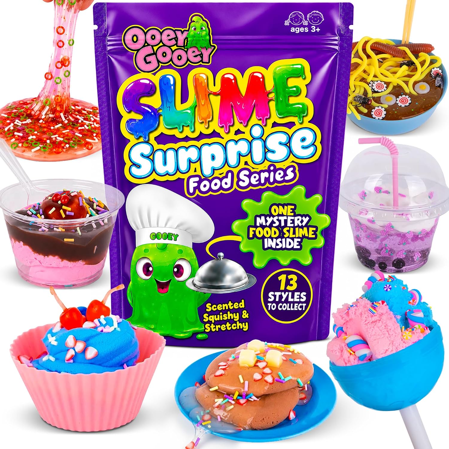 Slime Kit Surprise Toys for Kids – 1 Pack – Mystery Food Slime Toys for Girls Ages 6-8, Scented Stretchy Slime, Fun Kids Activity, Birthday Gift for Girls Ages 5 6 7 8 9 10