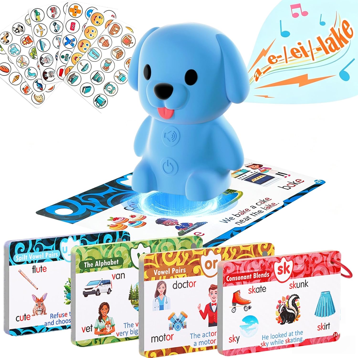 Phonics Flash Cards with Talking Pen for Homeschool Essentials -Hooked on Phonics Games for Kids Ages 4-8 Kindergarten Preschool Learning Activities, Interactive Reader Learn to Read from 21 Stages