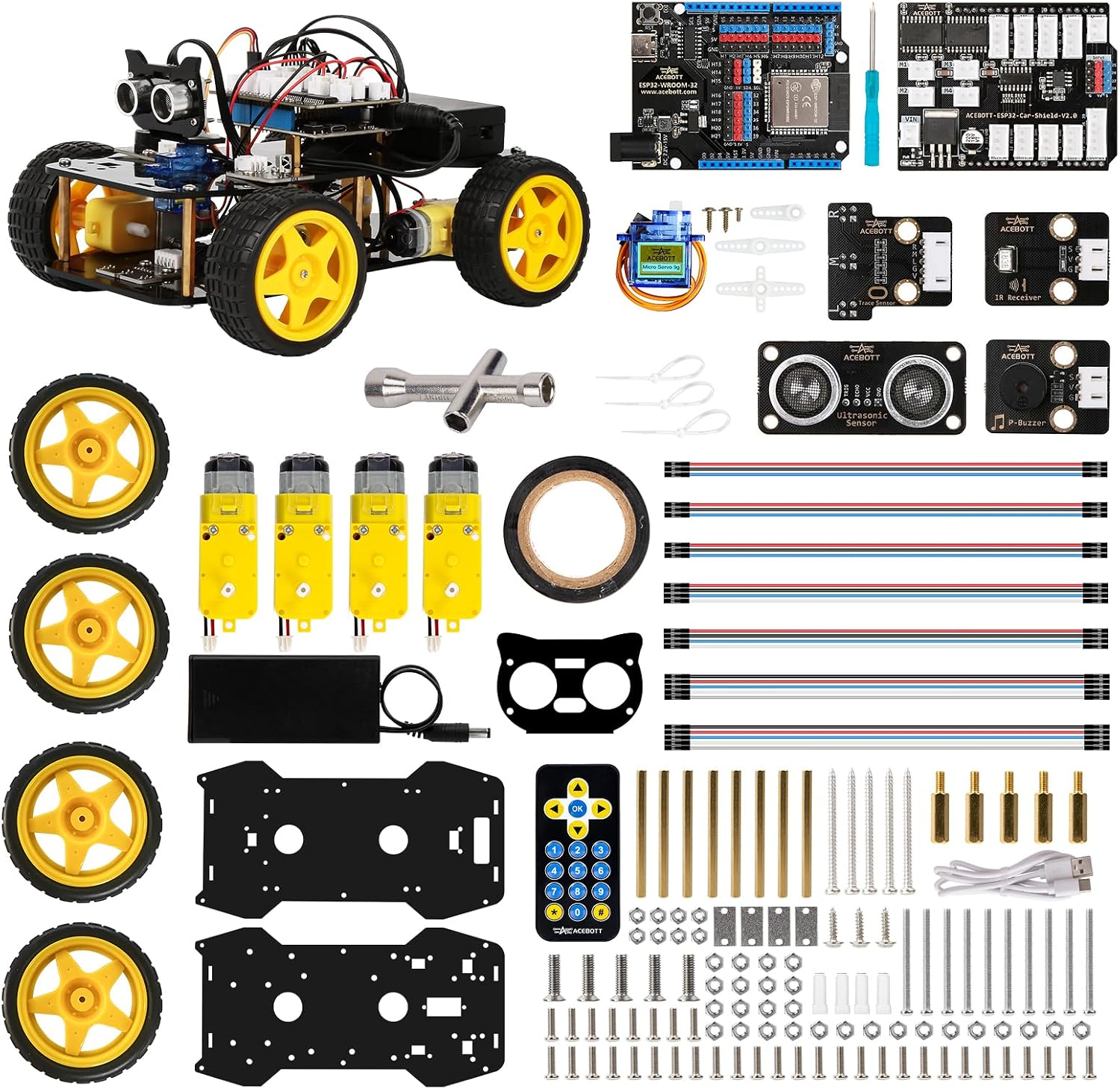 ACEBOTT Robotics Kit for Kids Ages 8-12 12-16, Smart Robot Car Kit Compatible with Arduino & Scratch, STEM Toys Coding Robot Kit with App Control, STEM Gifts for Kids and Teens