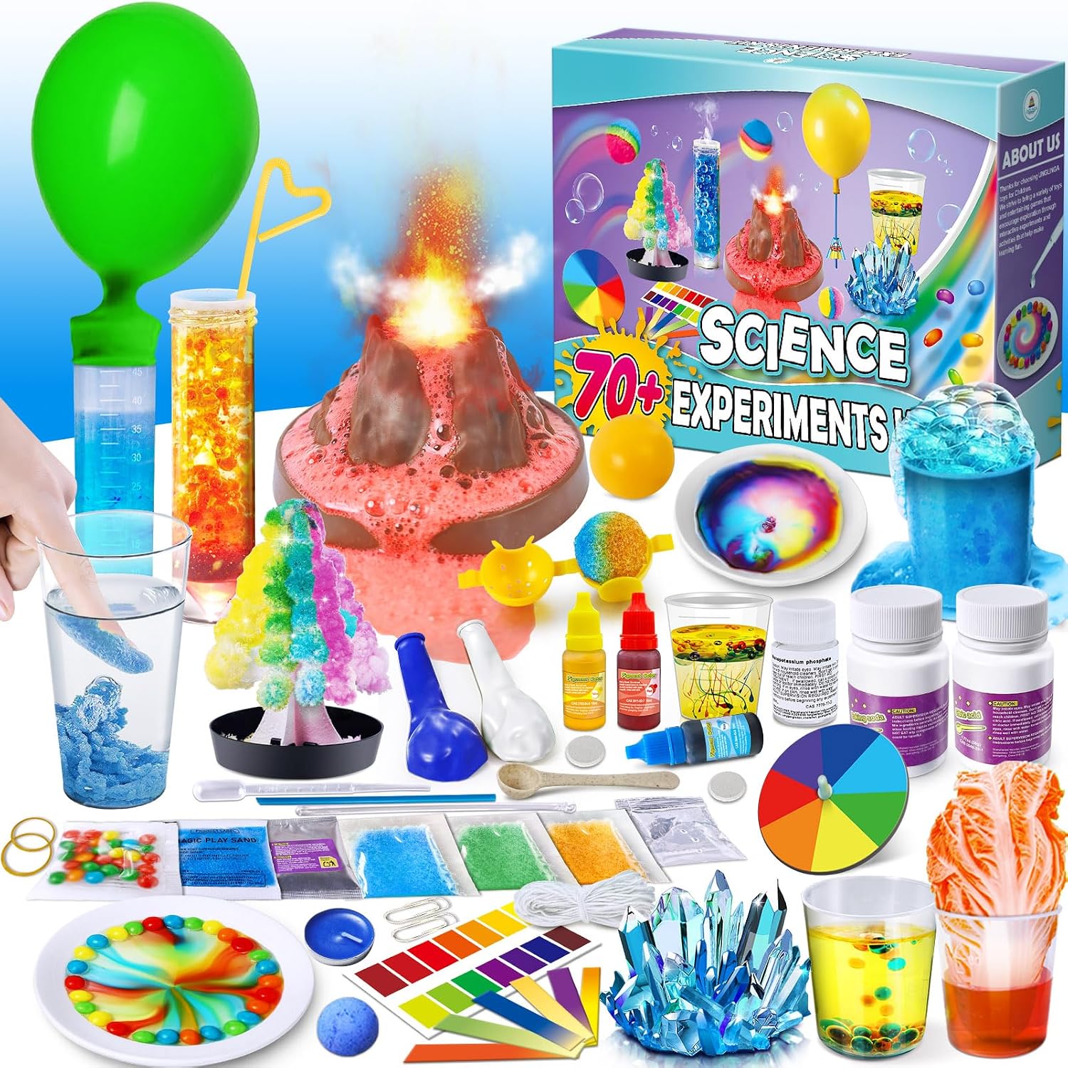 UNGLINGA 70+ Experiments Science Kit for Kids, Chemistry Set | Educational Toys Gifts Idea for Boys and Girls Birthday Christmas S.T.E.M Toy Project