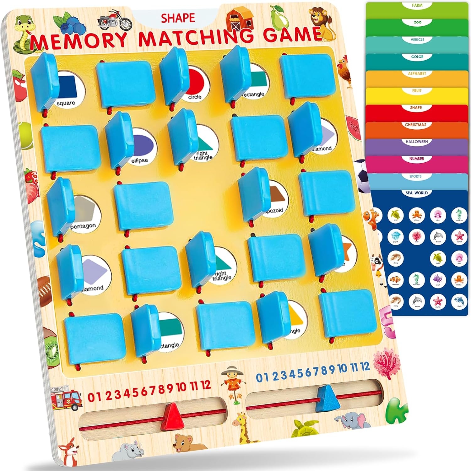 Matching Memory Game for Kids, Travel Toys Games Activities for 3-5 4-8 | Board Games 4-6, Car Games, Airplane Toys, Kids Toddler Road Trip Activities Essentials, Boys Girls Birthday Gifts