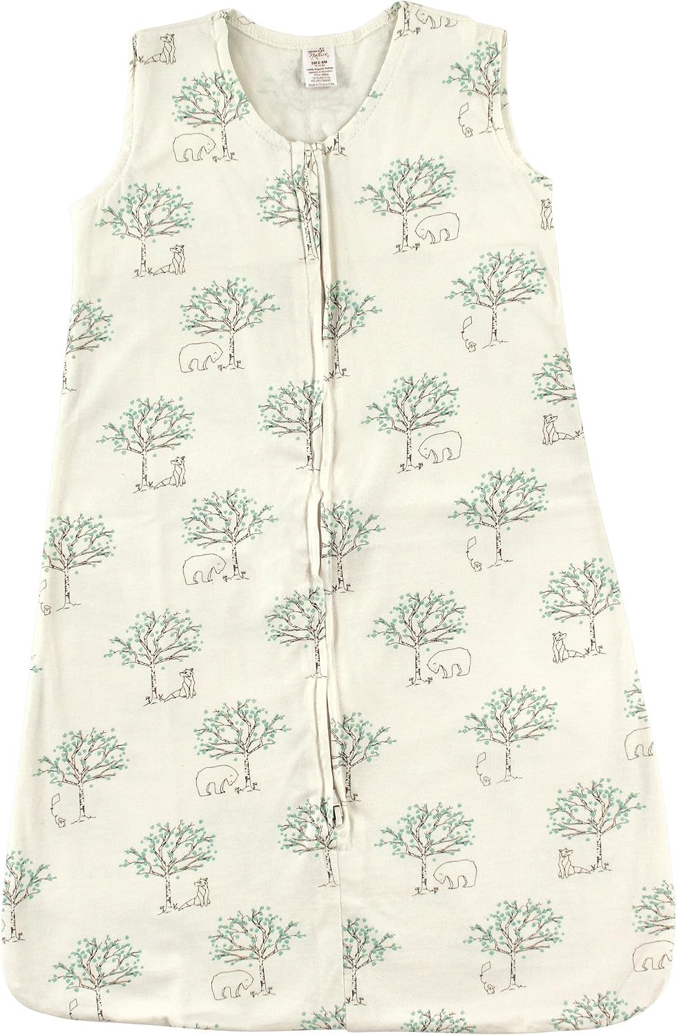 Touched by Nature Unisex Baby Organic Cotton Sleeveless Wearable Sleeping Bag, Sack, Blanket, Birch Tree, 6-12 Months
