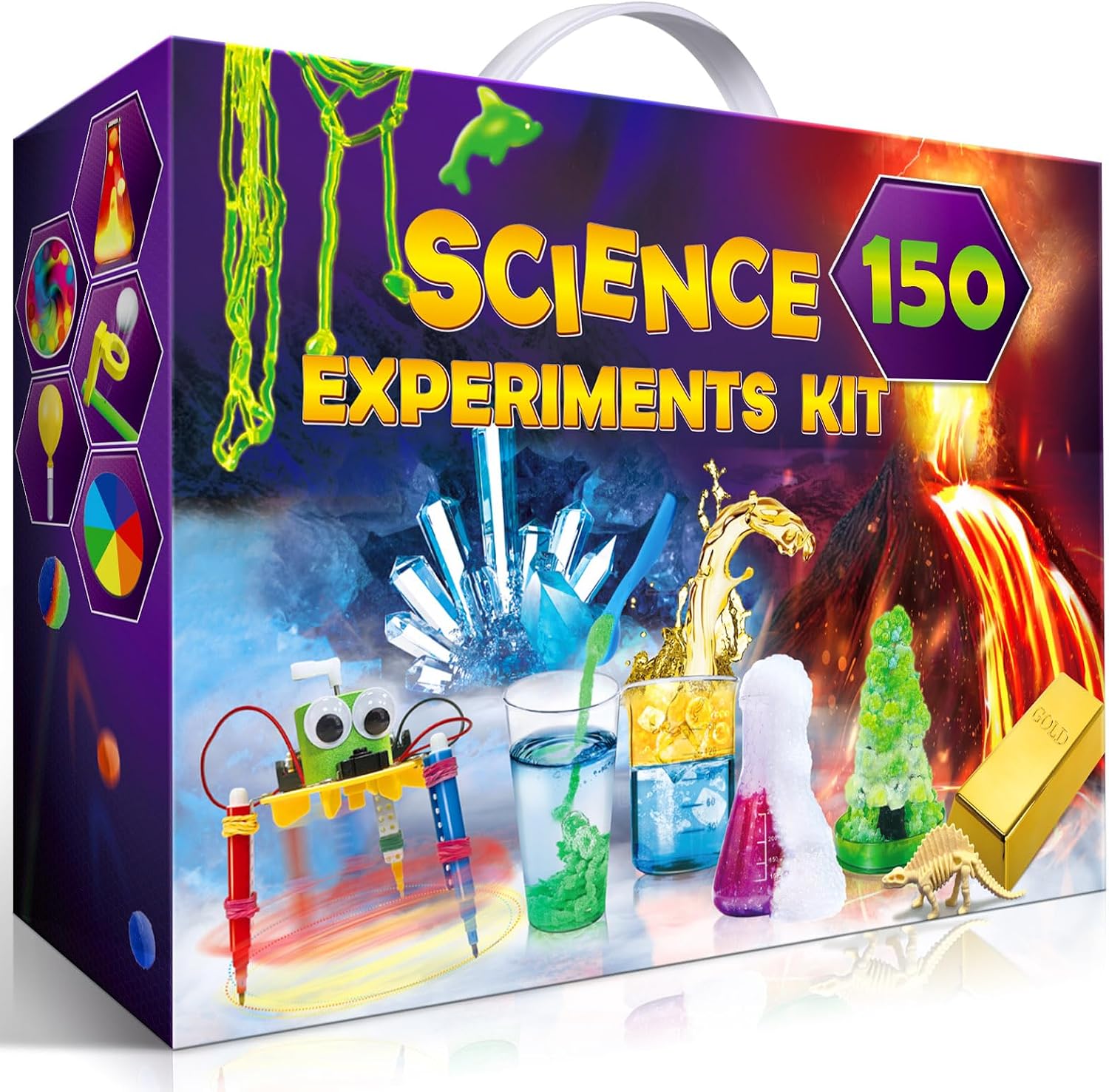 UNGLINGA 150 Experiments Science Kits for Kids Chemistry Lab S.T.E.MToys | Volcano, Crystal, Magic, Dig, Reation, Physics, Scientist Tools Set, Educational Project for Boys Girls Birthday Gifts Ideas