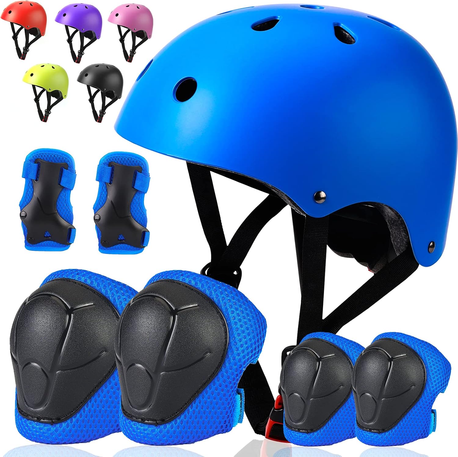 Toddler Kids Bike Helmet Set with Knee Elbow Pads, CPSC Certified | Adjustable Cycling Helmets for Little Boy Girl, Multisport Protective Gear for Skateboarding, Scooter, Cycling, Skating
