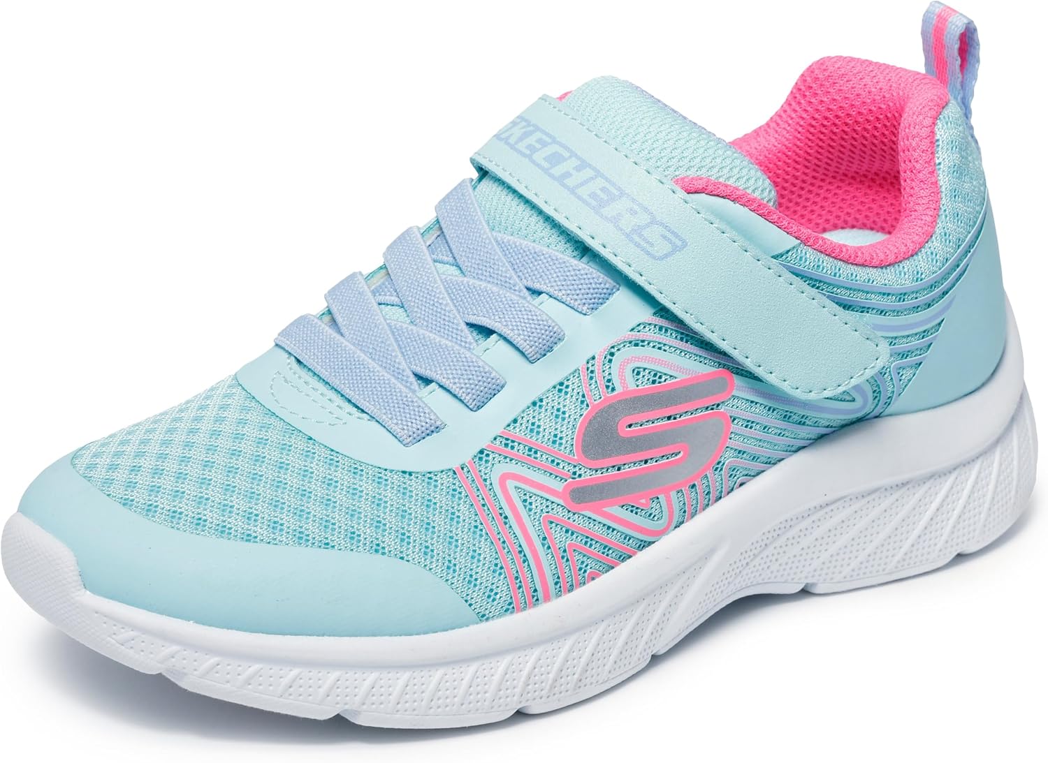 Skechers Girls’ Microspec Swirl Sweet | Casual, Lightweight, Machine Washable, Cushioned Insole