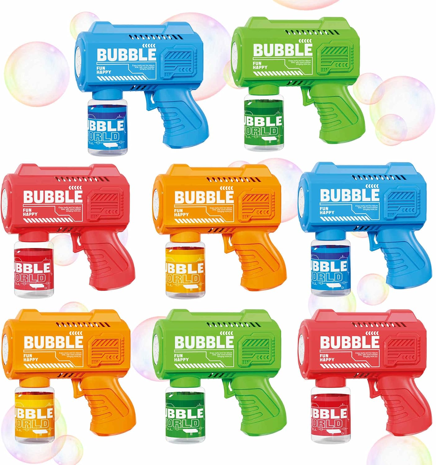 8-Pack Automatic Bubble Gun,Bubble Machine Blower Outdoor Toys for Toddlers Ages 3-8 Gifts Wedding Party Favors