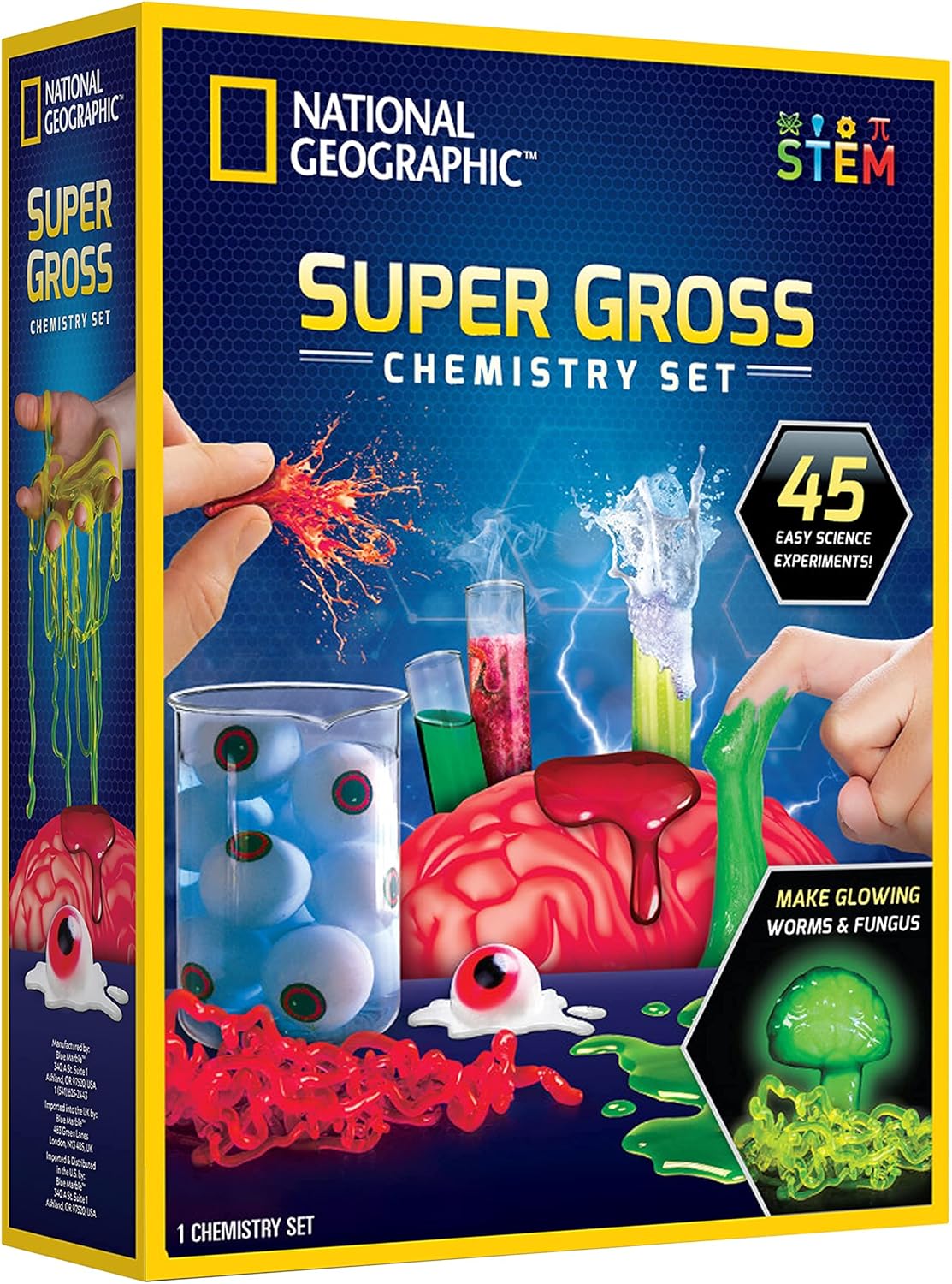 National Geographic Gross Science Kit with 45 Experiments for Kids 8-12 | Brain Dissection, Slime Making, Creepy STEM Projects, Chemistry Activities, Gross Science Experiments, Birthday Gift