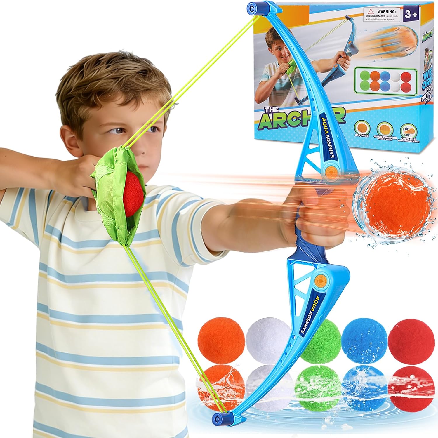 Bow and Arrow Set for Kids with Water Balloons for Boys and Girls | 10Pcs Reusable Water Balloons, Pool Beach Water Fight Equipment, Outdoor Summer Toys for Kids Ages 3-12