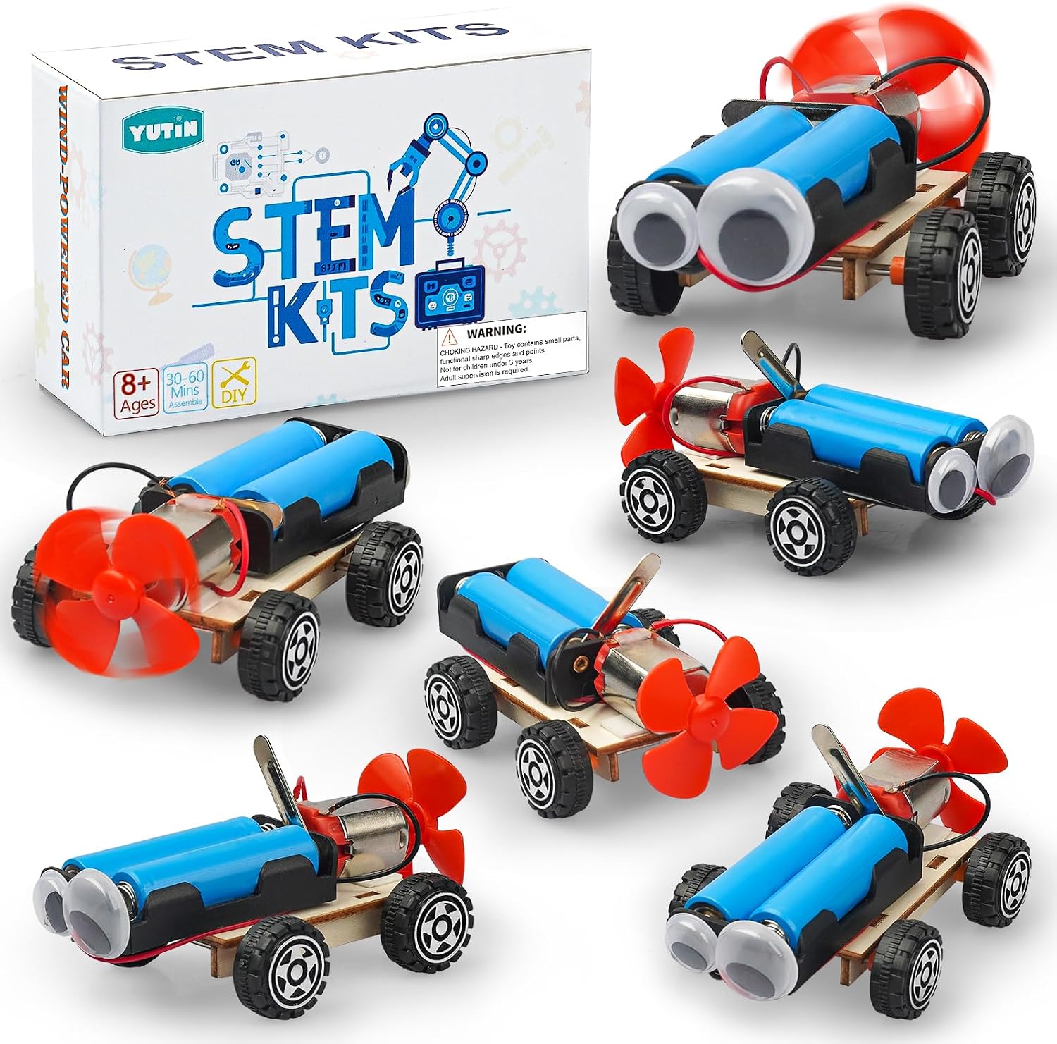 STEM Science Kits for Kids Age 8-12, 6 Set Wind-Powered Cars Building Kit | Science Experiments 6-8 8-10, Wood Crafts for Boys Girls STEM Toys, School Classroom Return Gifts for 8 9 10 12 13 Year Old