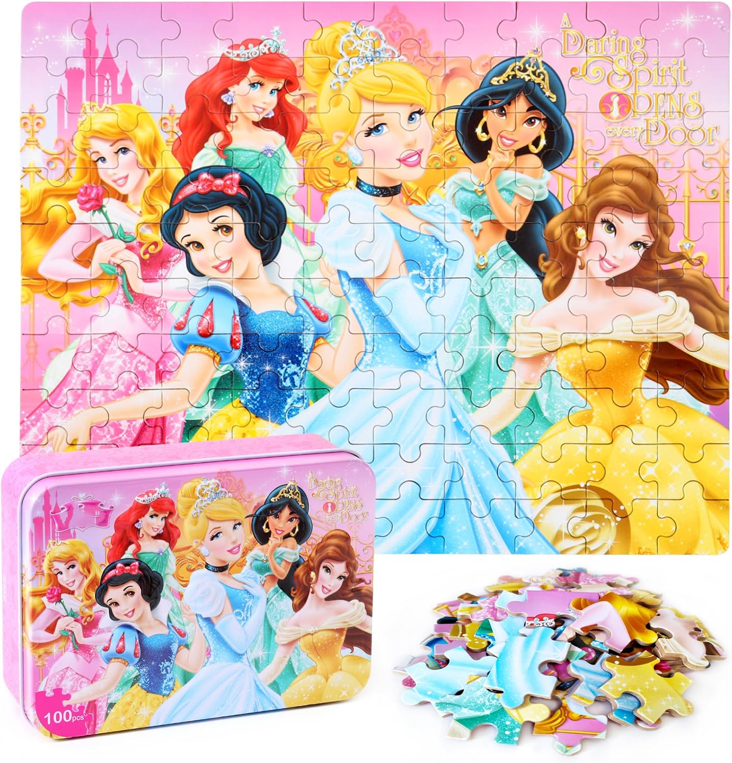 Puzzles for Kids Ages 4-6,100 Piece Puzzles for Kids Ages 6-8 in Metal Box | Educational Learning Jigsaw Puzzles Puzzle Games for Boys and Girls