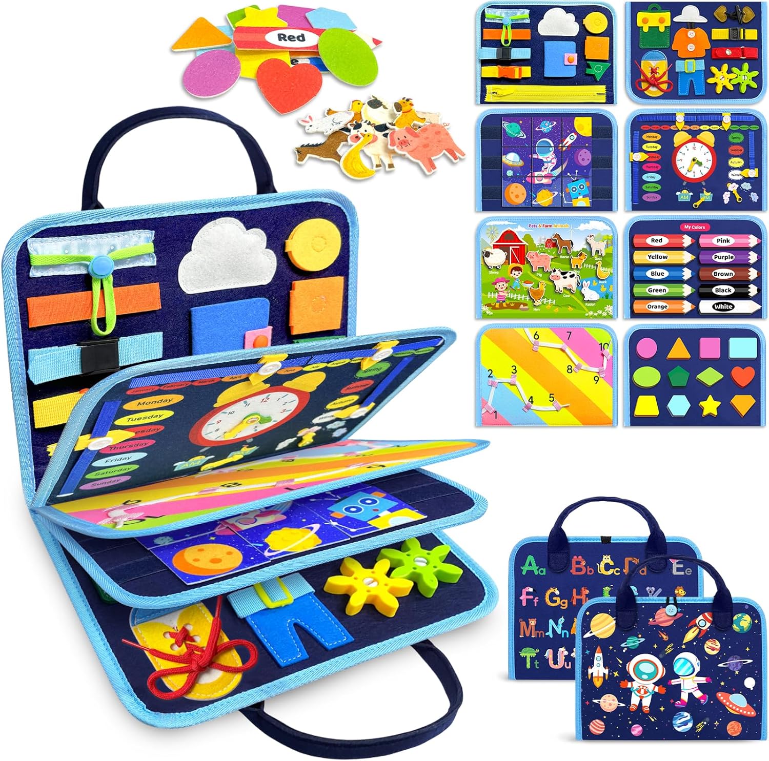 Busy Board Montessori Toys for Toddler Boy Girl Gifts Busy Book | Sensory Toys, Airplane Car Travel Toy, Learning Educational Toys, Activity Book, Toddler Activities, Fine Motor Skills