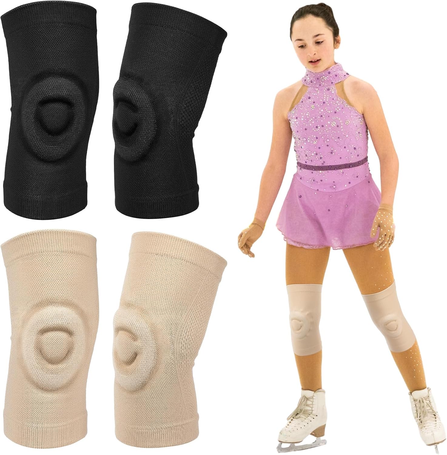 Shappy 2 Pair Knee Pads for Dancing Figure Skating