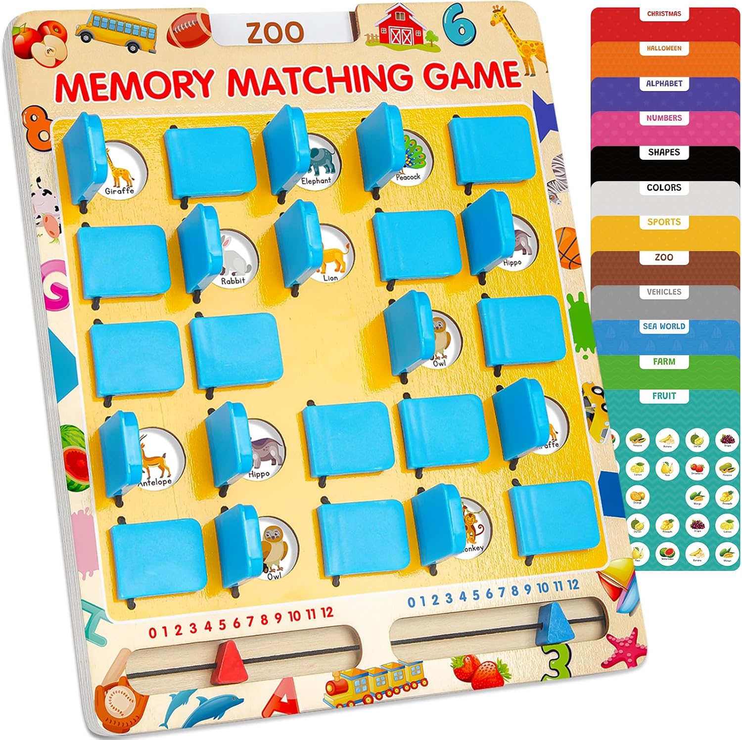 Memory Matching Game for Kids, Travel Toys for Toddlers Boys Girls Ages 3-5 | Plane Activities for Toddlers, Road Trip Essentials for Airplane, Car, Camping, Christmas Birthday Gifts for Ages 3 4 5 6 7 8