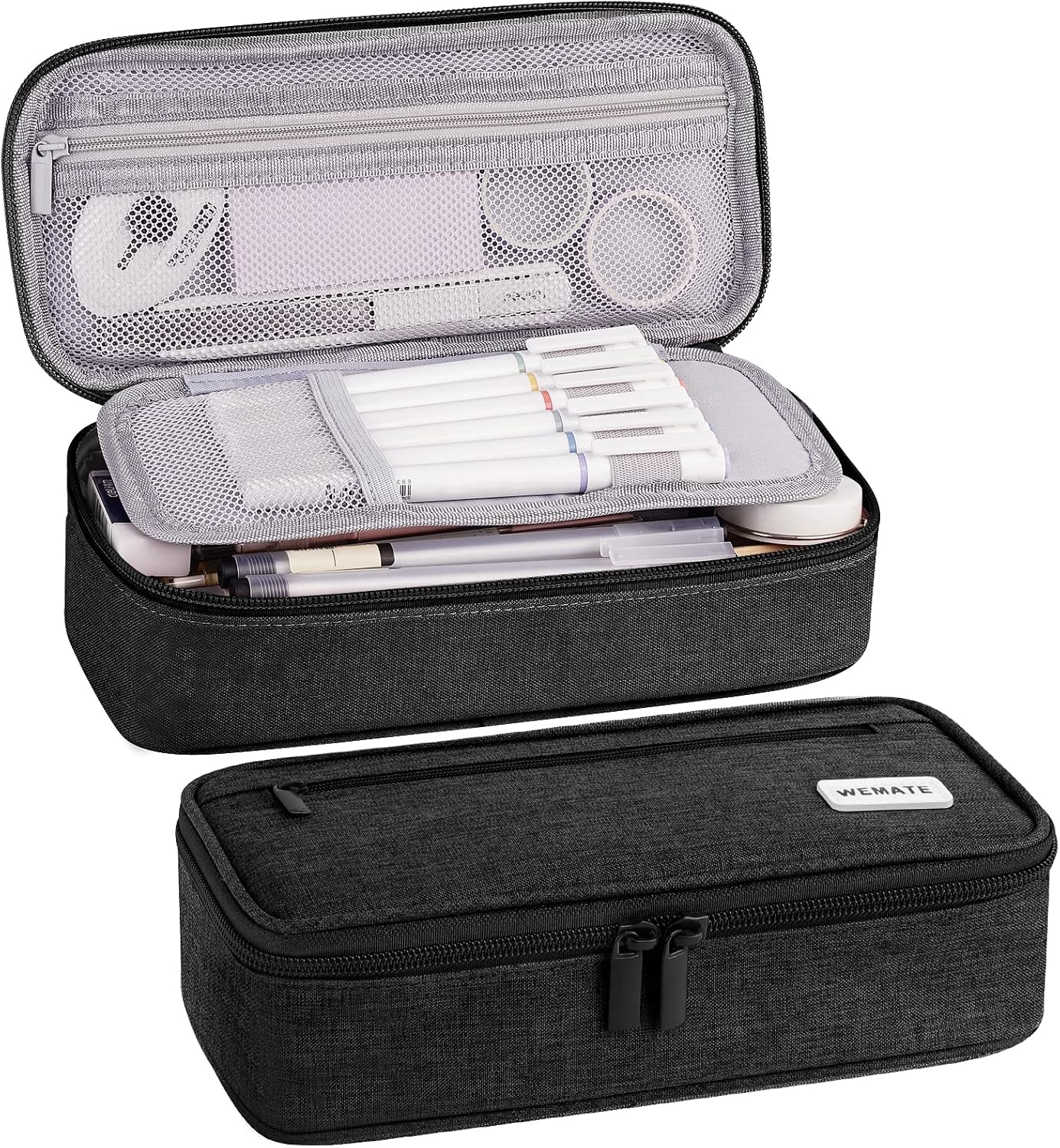 WEMATE Pencil Case, Large Storage Organizer, Makeup Bag, Teacher Must – have, Big Pencil Pouch, Marker Case for College