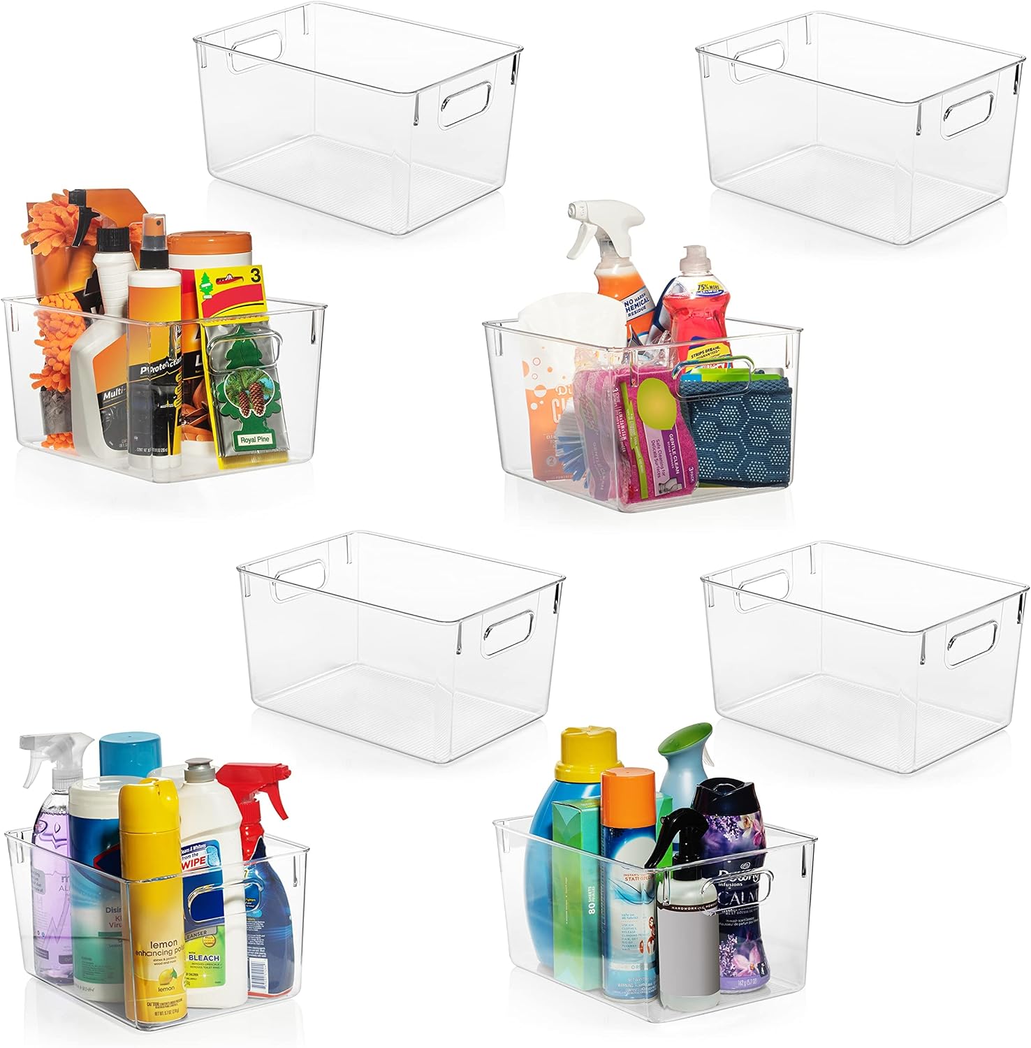 ClearSpace Clear Plastic Storage Bins – Pantry Organizers & Storage Containers, Cabinet Organizer – Home Organization Must Haves for Kitchen, Laundry Room, Office, Closet, Garage & Freezer