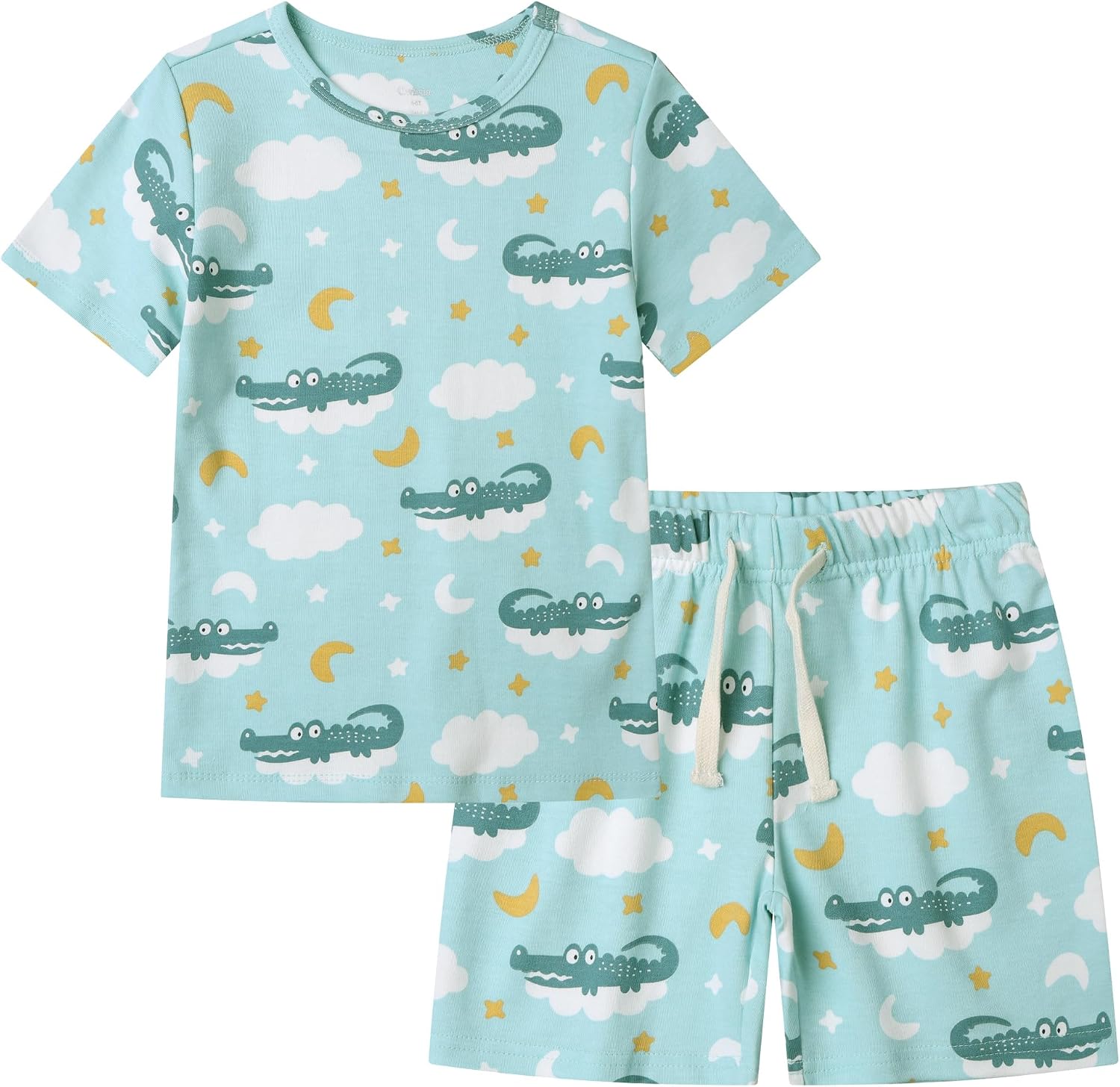 Owlivia 100% Organic Cotton Baby Short Sleeve Pajama Sets, Toddler Boy Girl 2-Piece Sleepwear
