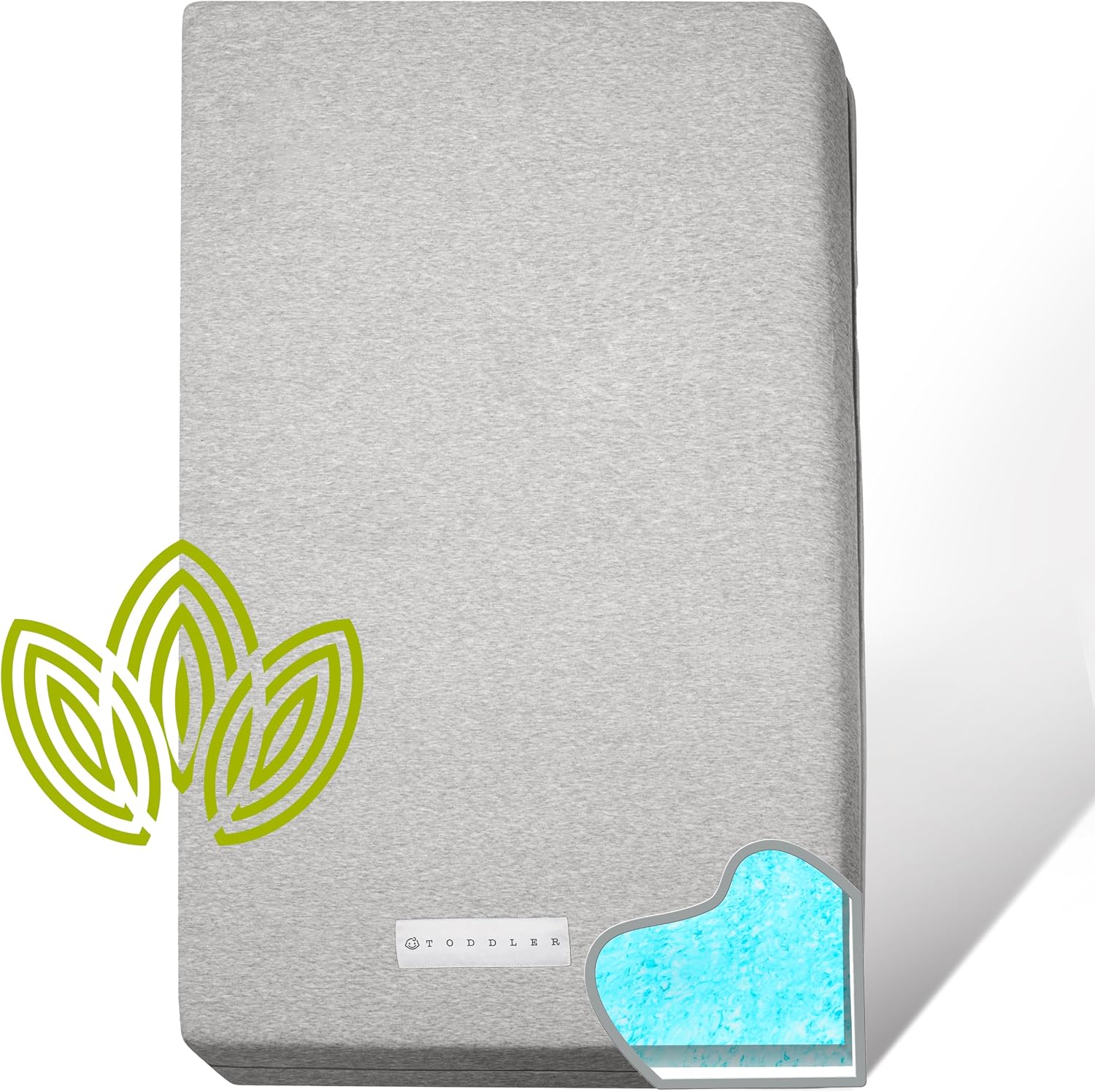 Organic Cotton Covered Dual-Sided Crib Mattress | 2-Stage Premium Memory Foam CertiPUR-US Hypoallergenic Baby Mattress Firm Support for Infant Cooling Gel for Toddler, Waterproof Washable, 52×27.5×5.5