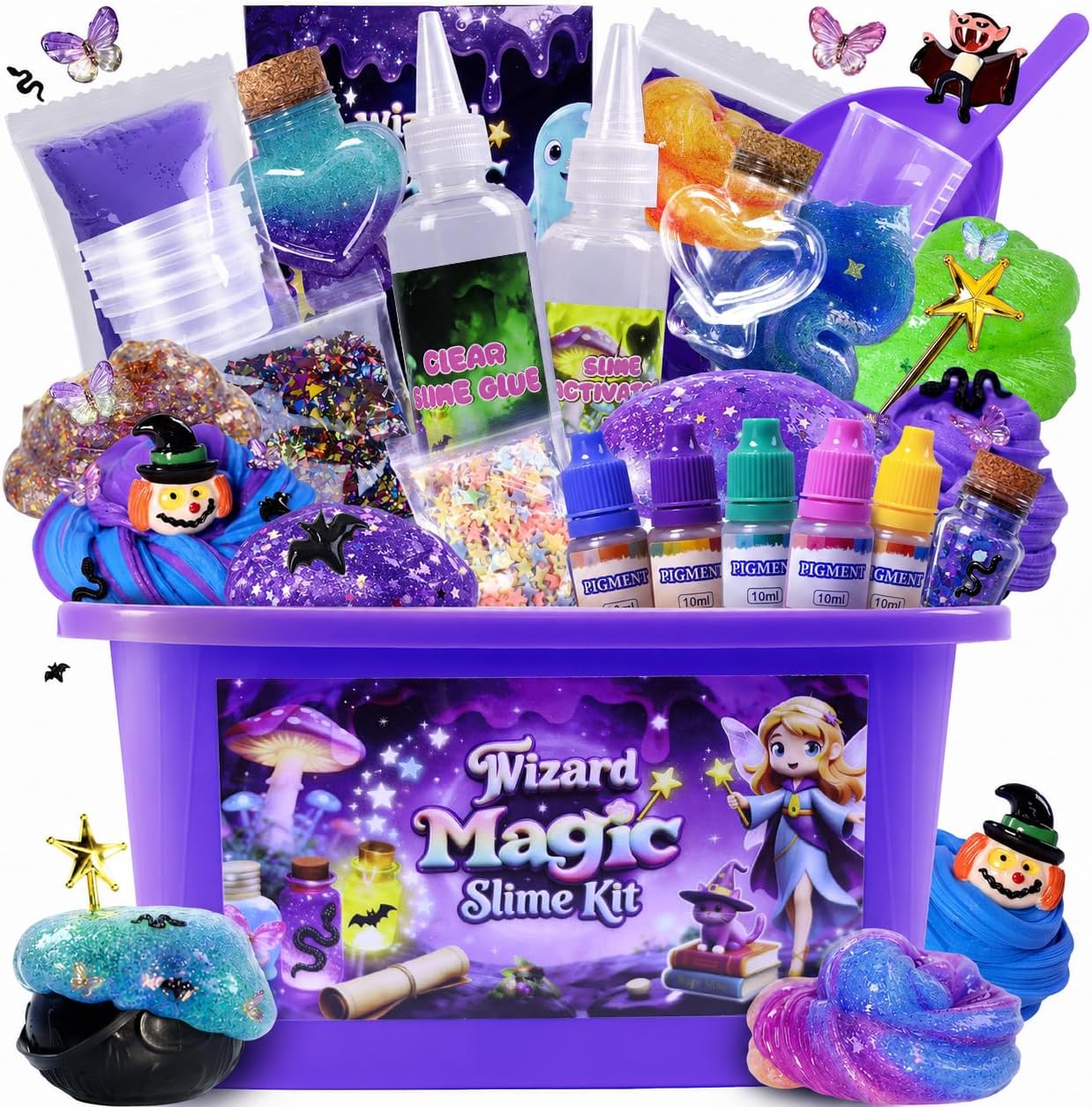 Magic Galaxy Slime Kit, Party Favor Gifts Slime Stress Relief Toy Scented Sludge Toy for Kids,Slime Add-Ins,Non Stick Birthday Halloween