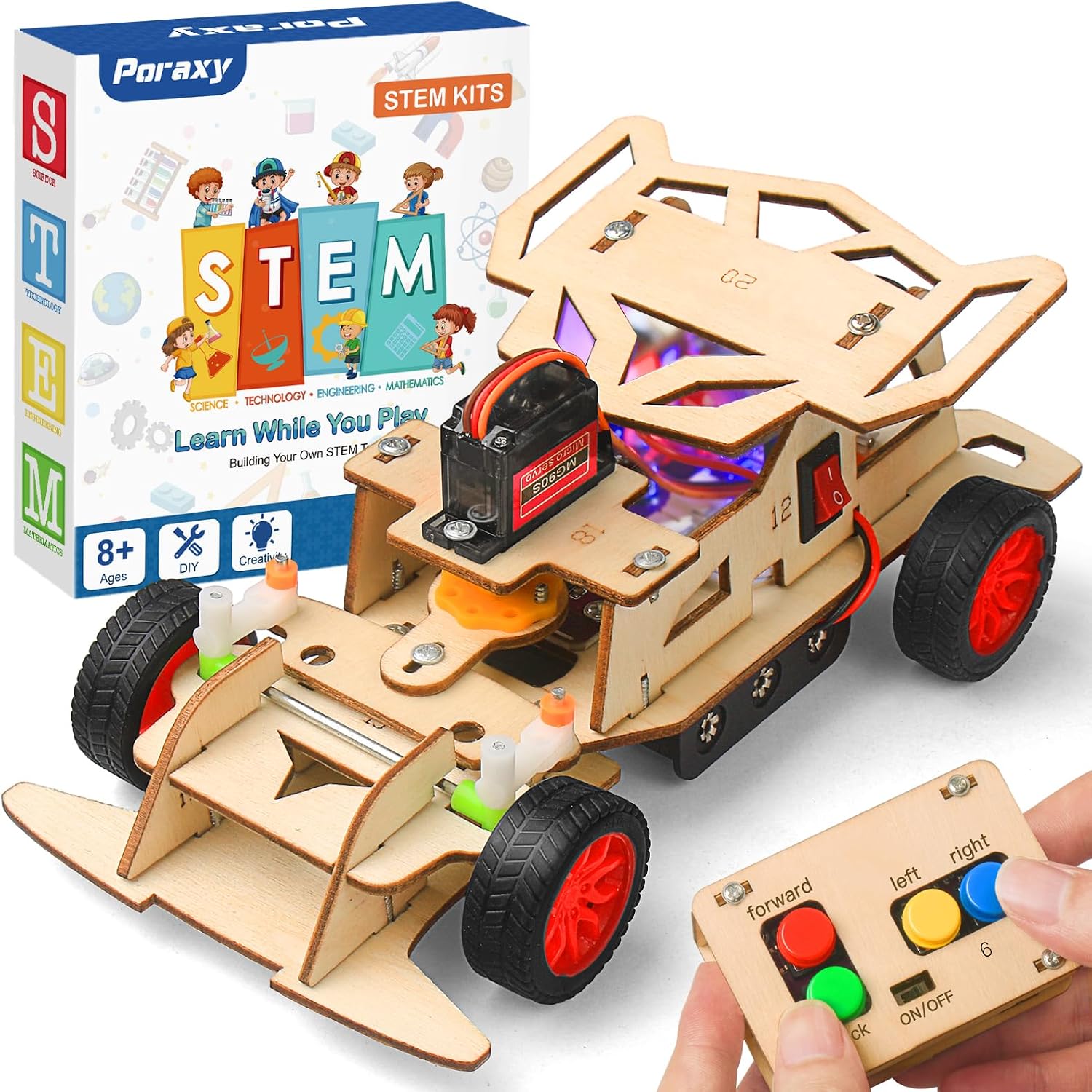 STEM Kits for Kids 8-10, STEM Toys for Boys Ages 8-13, Remote Control Car, Wooden 3D Puzzles Science Kits 8-12 Projects Building Model, Birthday Gifts for 9 11 14 Year Old Teen Boys Girls