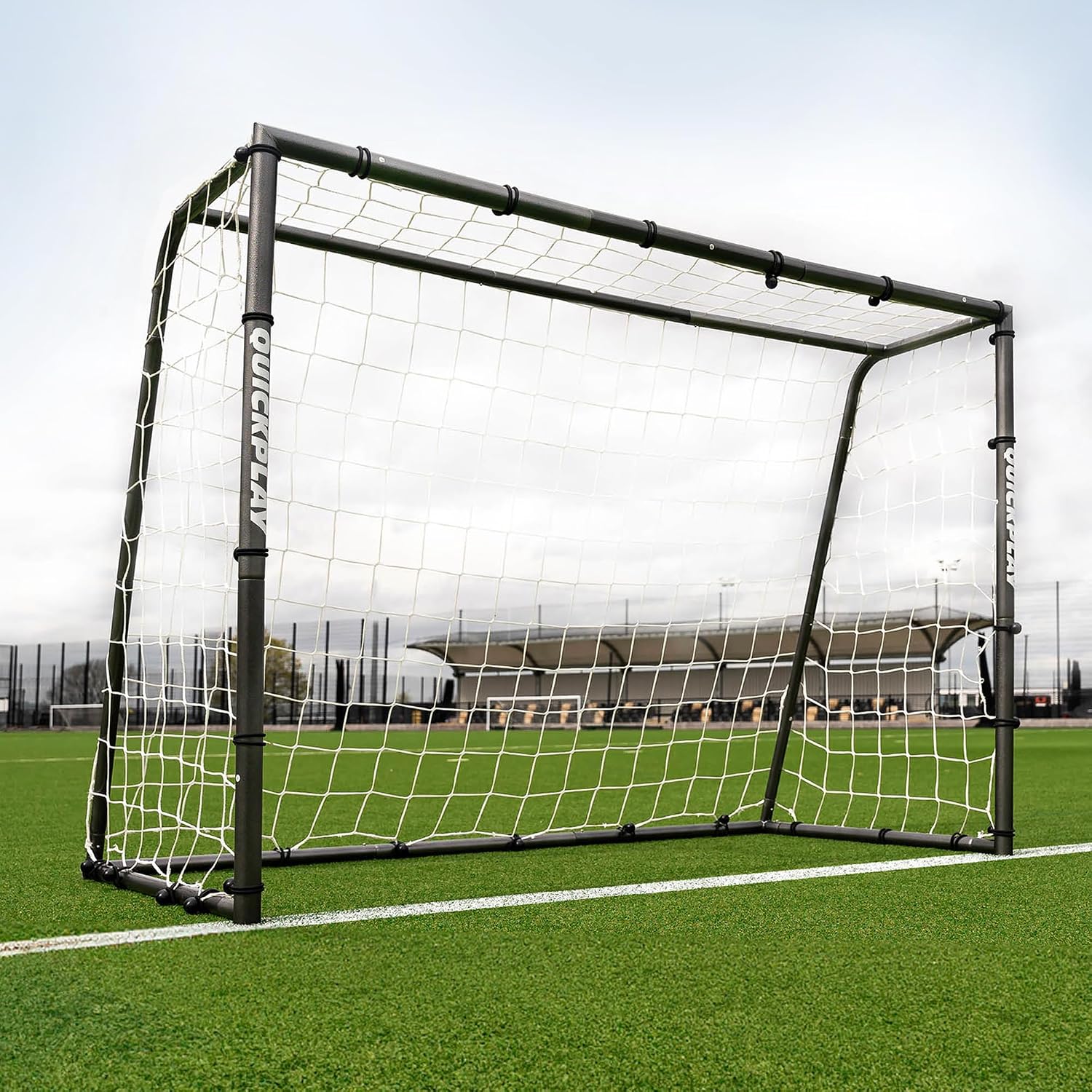 QuickPlay GS Galvanized Steel Soccer Goal – Heavy-Duty, Metal Goals | Galvanized steel frame, Rust-resistant & all-weather, Deep knotless net, Regulation Sizes, Backyard & Outdoor