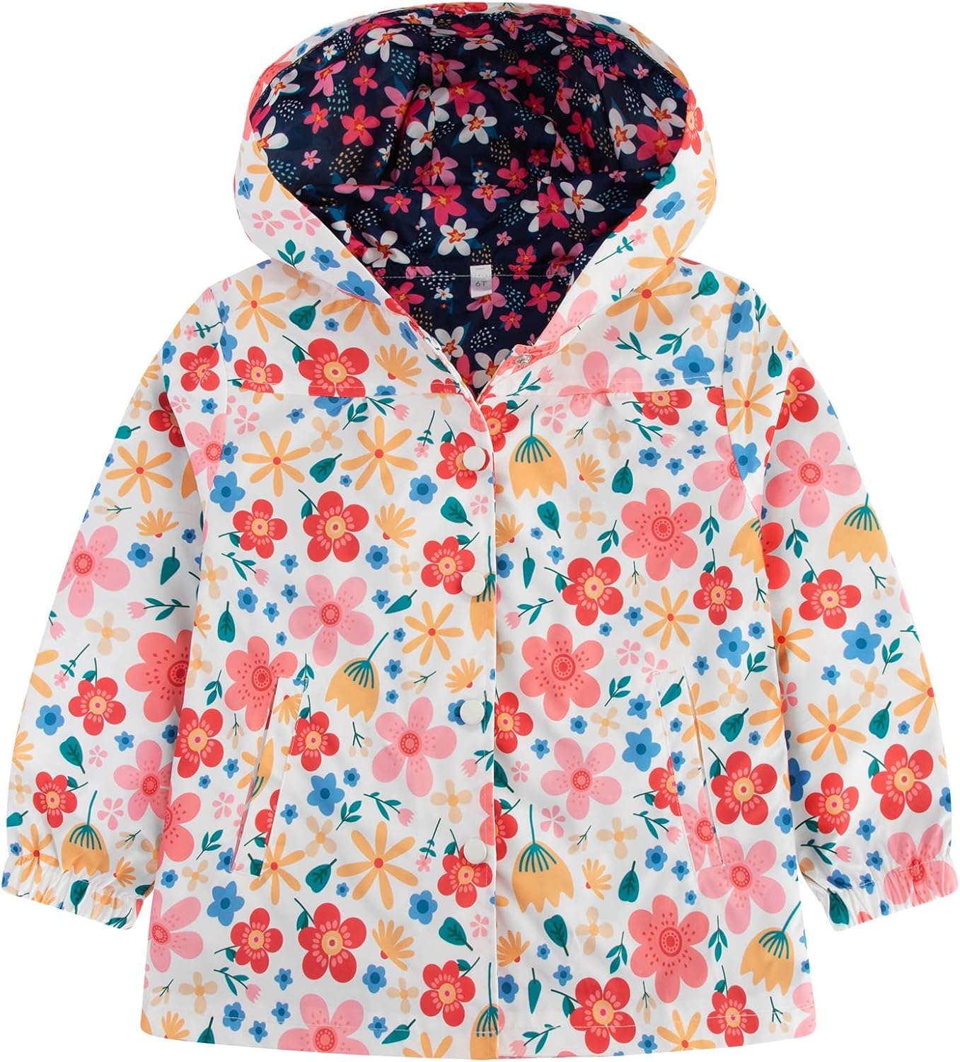 Toddler Rain Jacket Waterproof Hooded Rain Coats for Girls Windbreaker Outwear