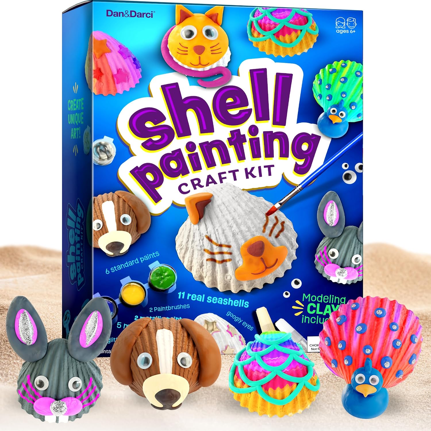 Shell Painting Craft Kit for Kids – Craft Activities Kits – Arts & Crafts | Gifts for Boys and Girls Ages 6-8, 8-12 Years Old – Creative Art Activity Gift – Toys for Age 6 7 8 9 10 11 12 Year Old