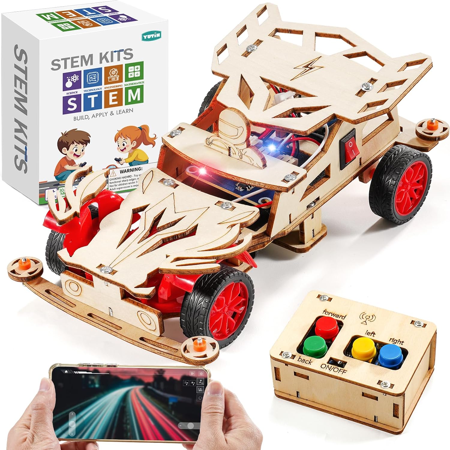 STEM Toys for Ages 8-13, Remote Control Model Car Building Science Kits | 8 9 10 11 Year Old Boys Birthday Gifts, STEM Kits for Kids Age 8-10 12-14 Crafts Projects 8-12, 3D Wooden Puzzles Girls