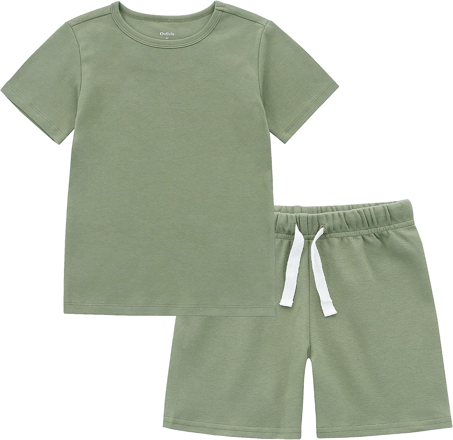 Owlivia 100% Organic Cotton Baby Short Sleeve Pajama Sets, Toddler Boy Girl 2-Piece Sleepwear