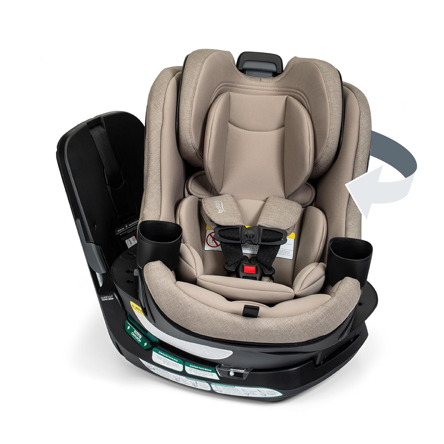 Britax Galaxy360 Slim Rotating Convertible Car Seat — Teak | 2-in-1 Rotating Car Seat for Infants & Toddlers, 360 SwivelSmooth Steel Ring, Extended Rear Facing, ClickTight Installation