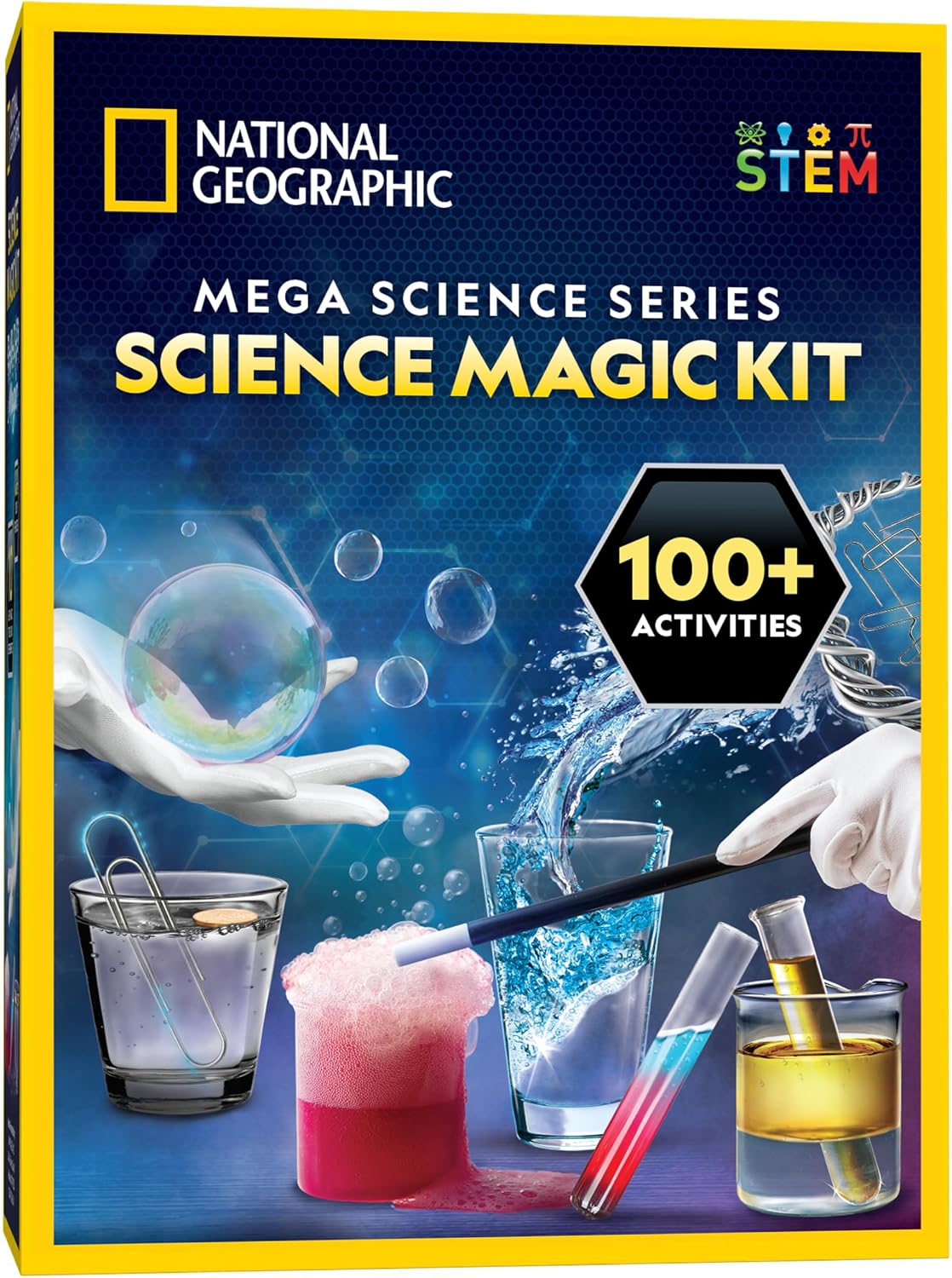 NATIONAL GEOGRAPHIC Science Magic Kit – Science Kit for Kids with 100+ Unique Experiments and Magic Tricks, Chemistry Set and STEM Project, A Great Gift for Boys and Girls (Amazon Exclusive) | Magic Tricks, Chemistry Activities, Hands-On Science Experiments, STEM Projects, STEM Learning Toy, Birthday Gift