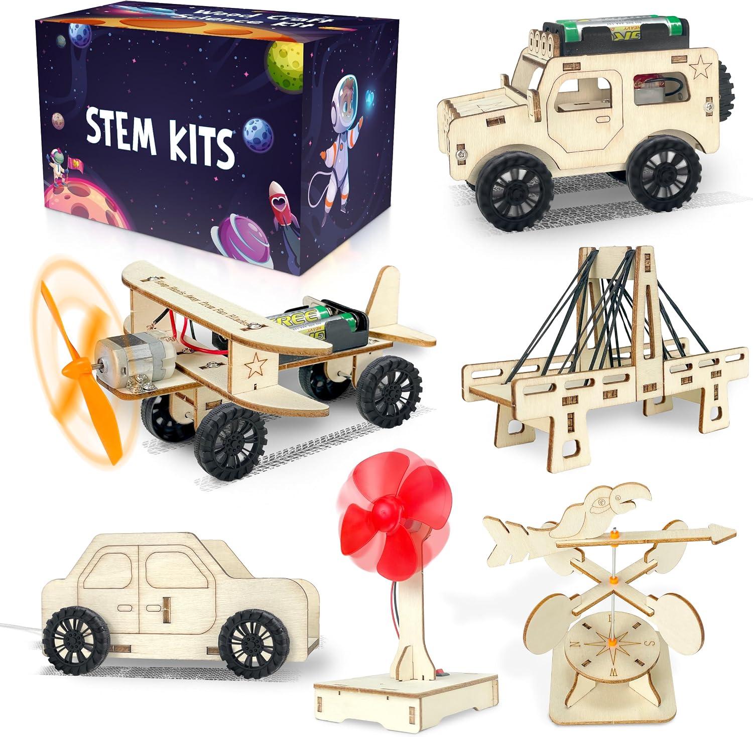 kortes 24Pack STEM Kits for Kids Classroom, Science Building Project Craft for Ages 8 9 10 11 12, 3D Wooden Model Kit, STEM Toys for Boys Girls Birthday Gifts Party Favors School Exchange Gifts