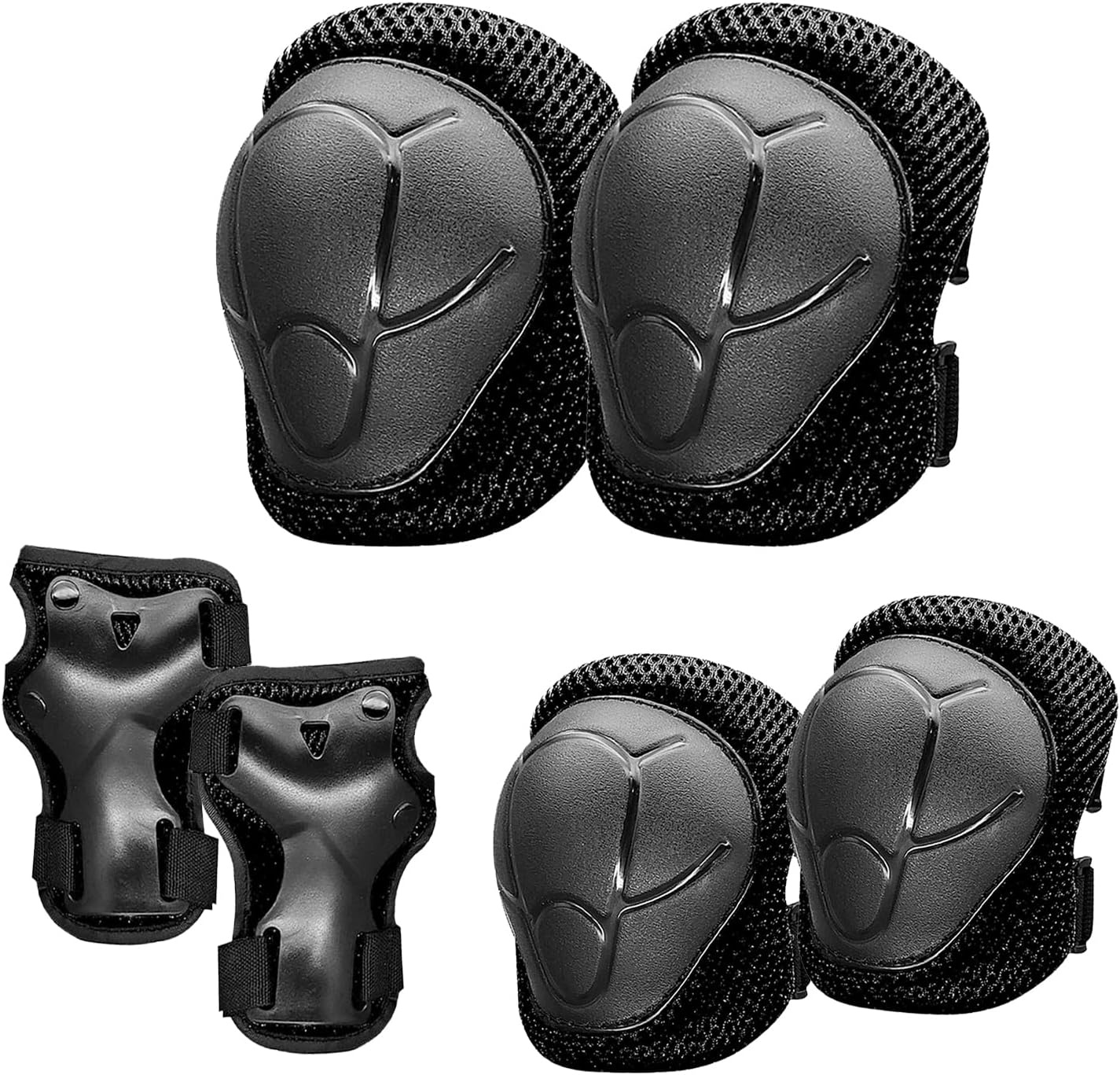 Protective Gear Set, Knee Pads for Kids 3-10 Years Old, Toddler Elbow Pads, Wrist Guards, Skating Cycling Bike Rollerblading Scooter (Black, Small（3-8years)