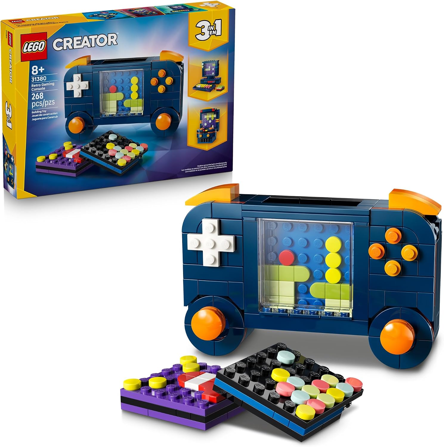 LEGO Creator 3 in 1 Retro Gaming Console Building Toy for Boys & Girls – Kids Build a Console, Mini Arcade Game, or Mini Computer – Gift Idea for Gaming Fans, Ages 8+ – 31380