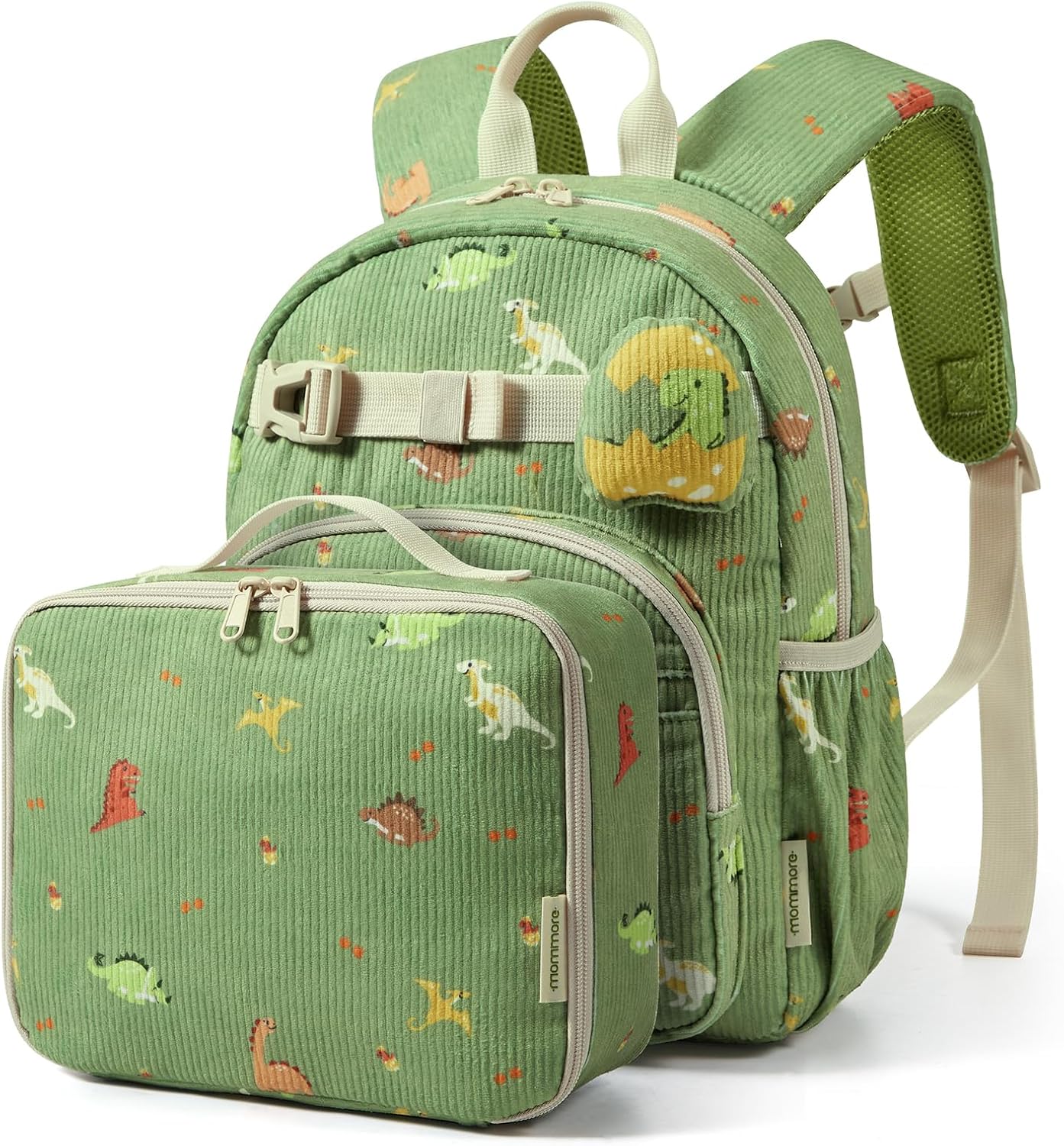 mommore Toddler Backpack Corduroy Preschool Bookbag for Boys Girls 2-4 | Cute Kindergarten Backpack for Travel & Daycare, 13″H Small Kids Backpack with Adjustable Straps & Chest Buckle