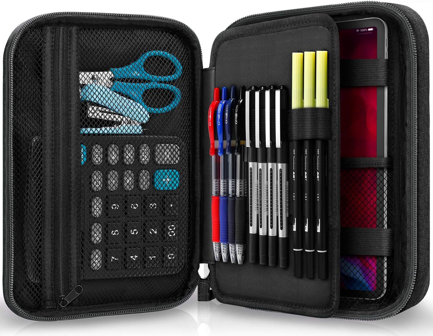 Big Capacity Storage Pouch Marker Pen Pencil Case Simple Stationery Bag Box Art Tool & Sketch Storage Boxes for Bullet Journal Middle High School Office College Student Girl Women Adult Teen