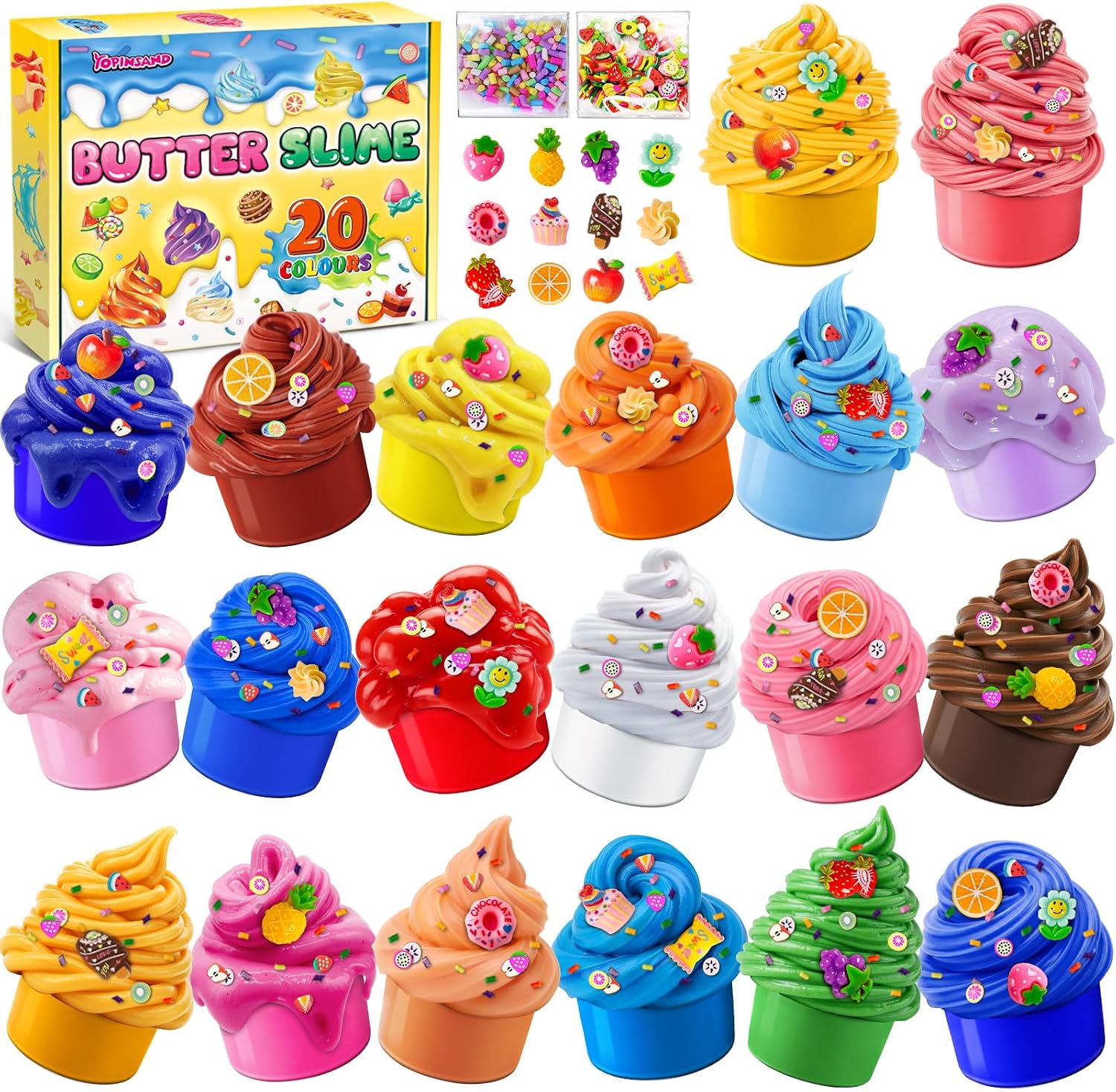 20 Pack Butter Slime Kit for Kids, DIY Slime Toys for Boys & Girls | for Party Favor, Soft and Non-Sticky, Birthday Easter Gifts Prize for Girl Boys Kids 6 7 8 9 10 11 12