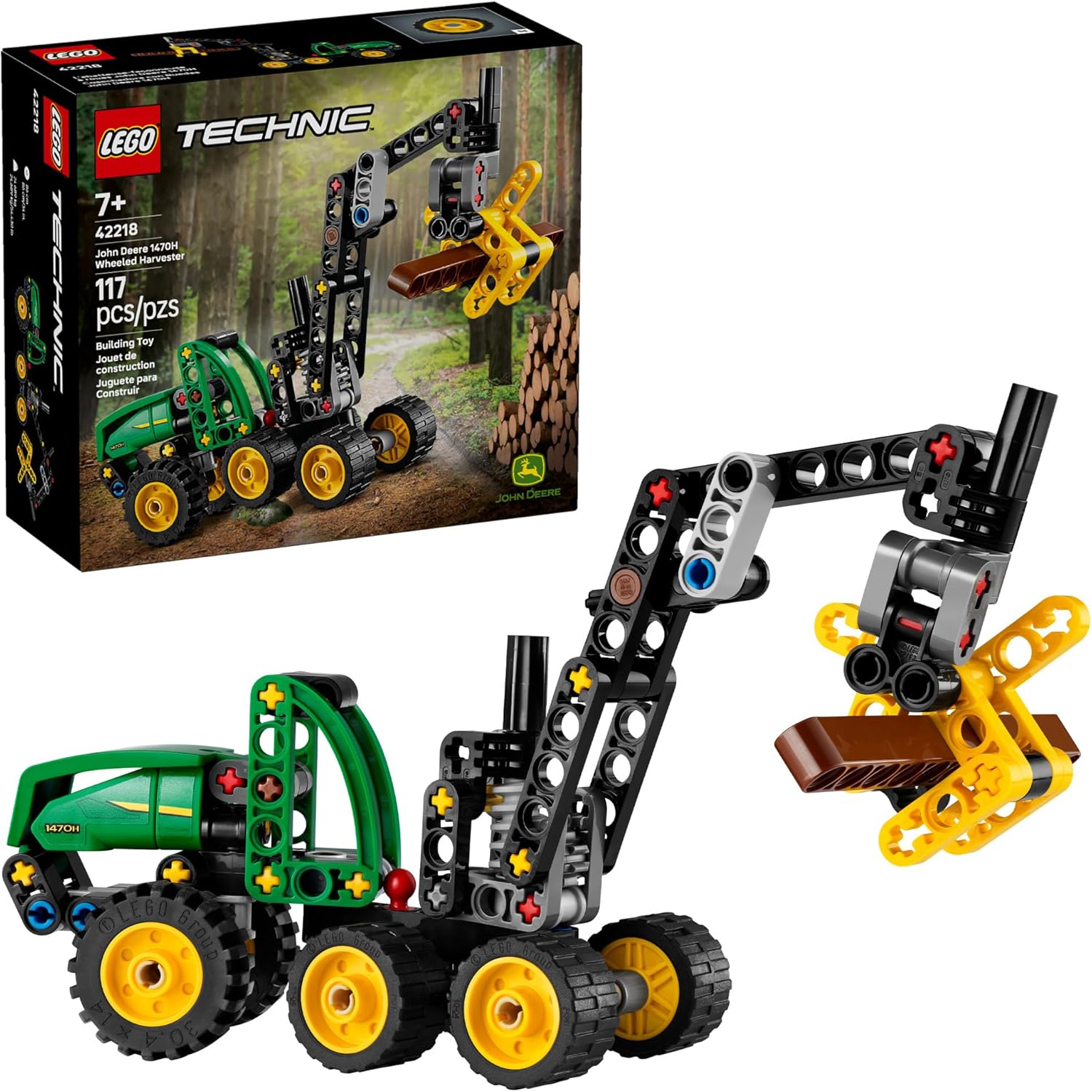 LEGO Technic John Deere 1470H Wheeled Harvester Building Toy for Kids – Heavy Vehicle Playset W/Realistic Suspension & Steering – STEM Toy for Boys & Girls, Ages 7+ – Gift Idea for Birthdays – 42218