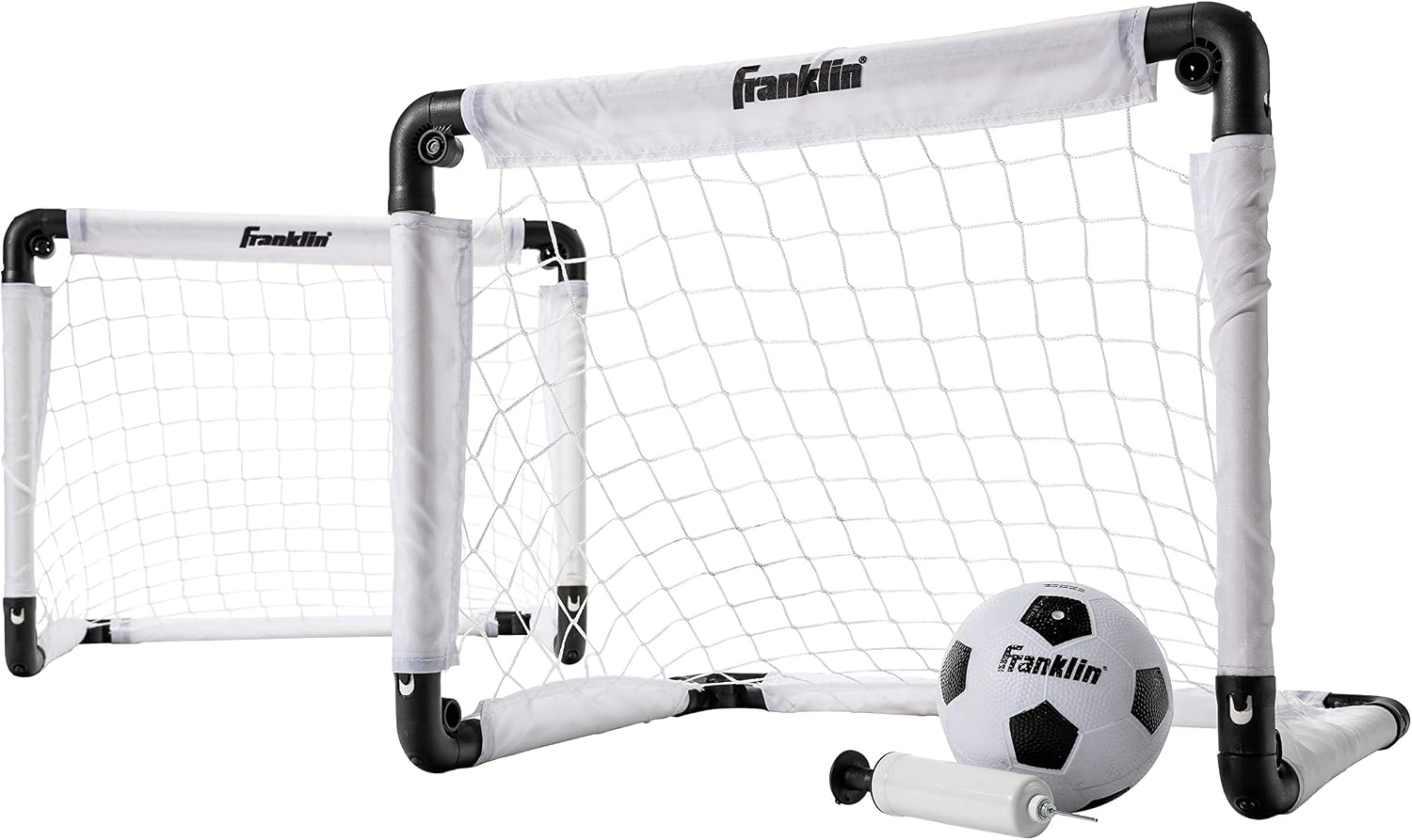 Franklin Sports Kids Mini Soccer Goal Set | Easy Fold Assembly In Seconds, Includes Ball + Air Pump, Great For Backyard Or Indoor Play, For Little Athletes